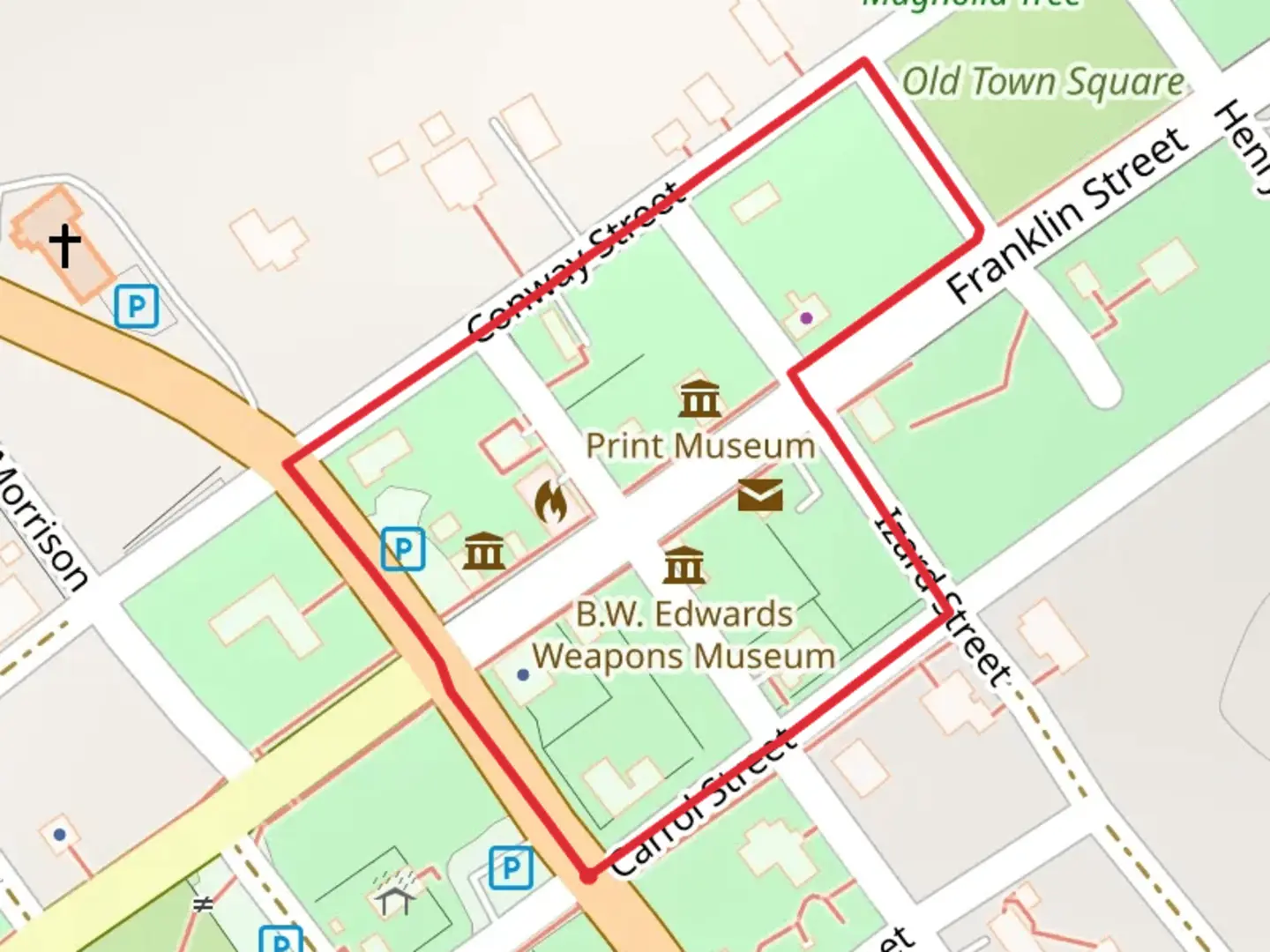 An image depicting the trail Carrol Street Loop and its surrounding area.