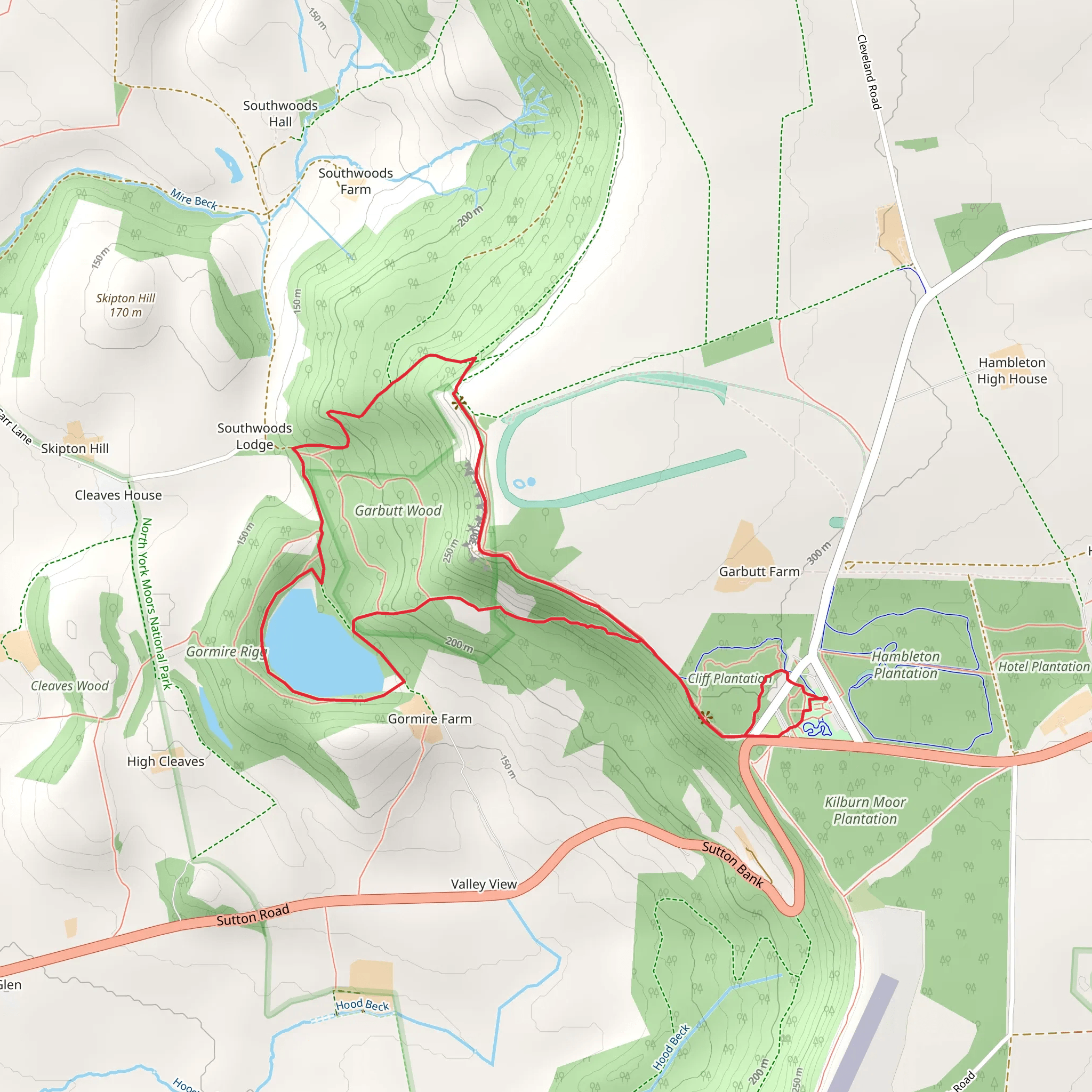 Gormire Lake from Sutton Bank National Park Centre mobile static map
