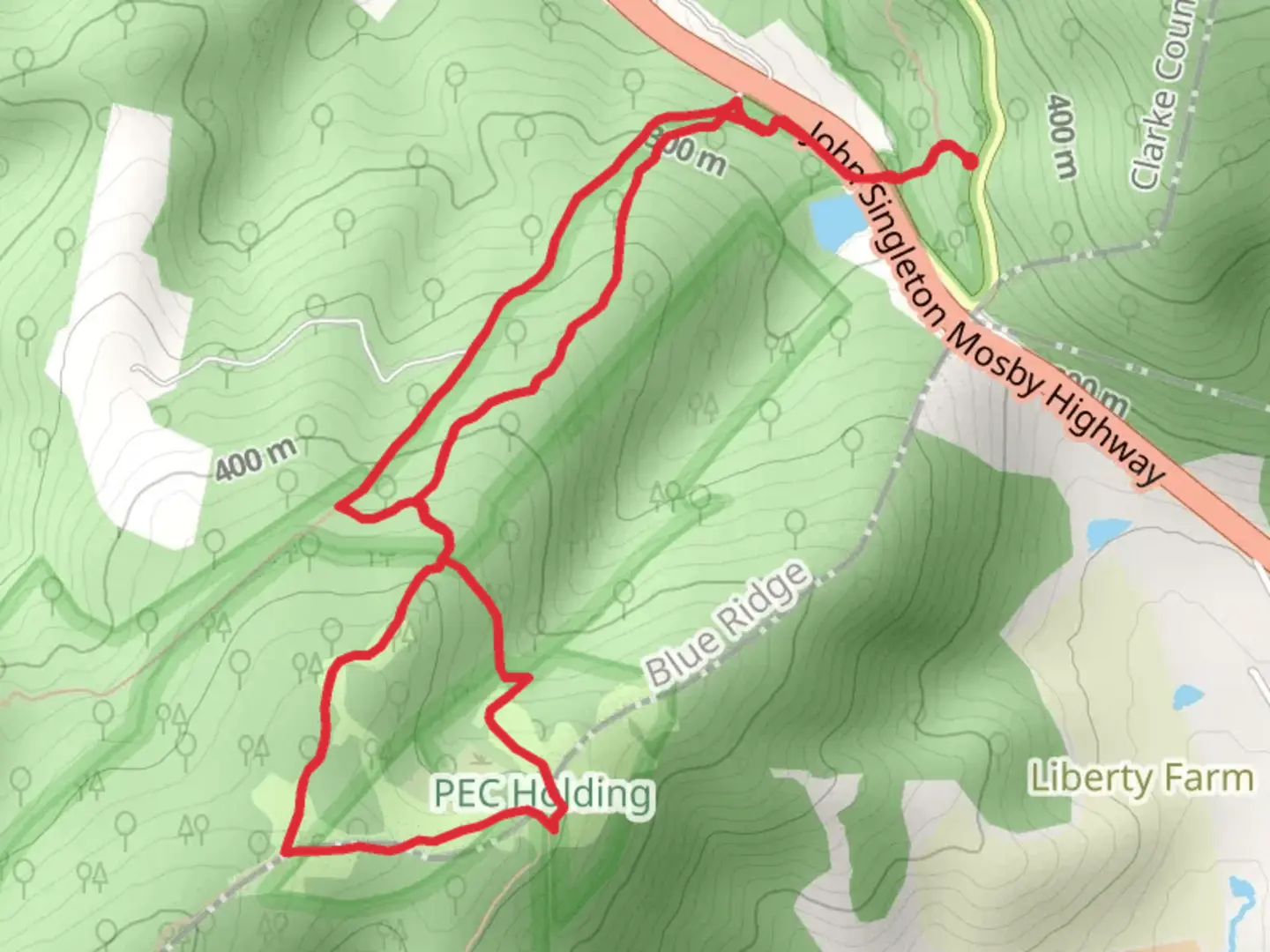 An image depicting the trail Liberty Hill Lane and Appalachian Trail and its surrounding area.