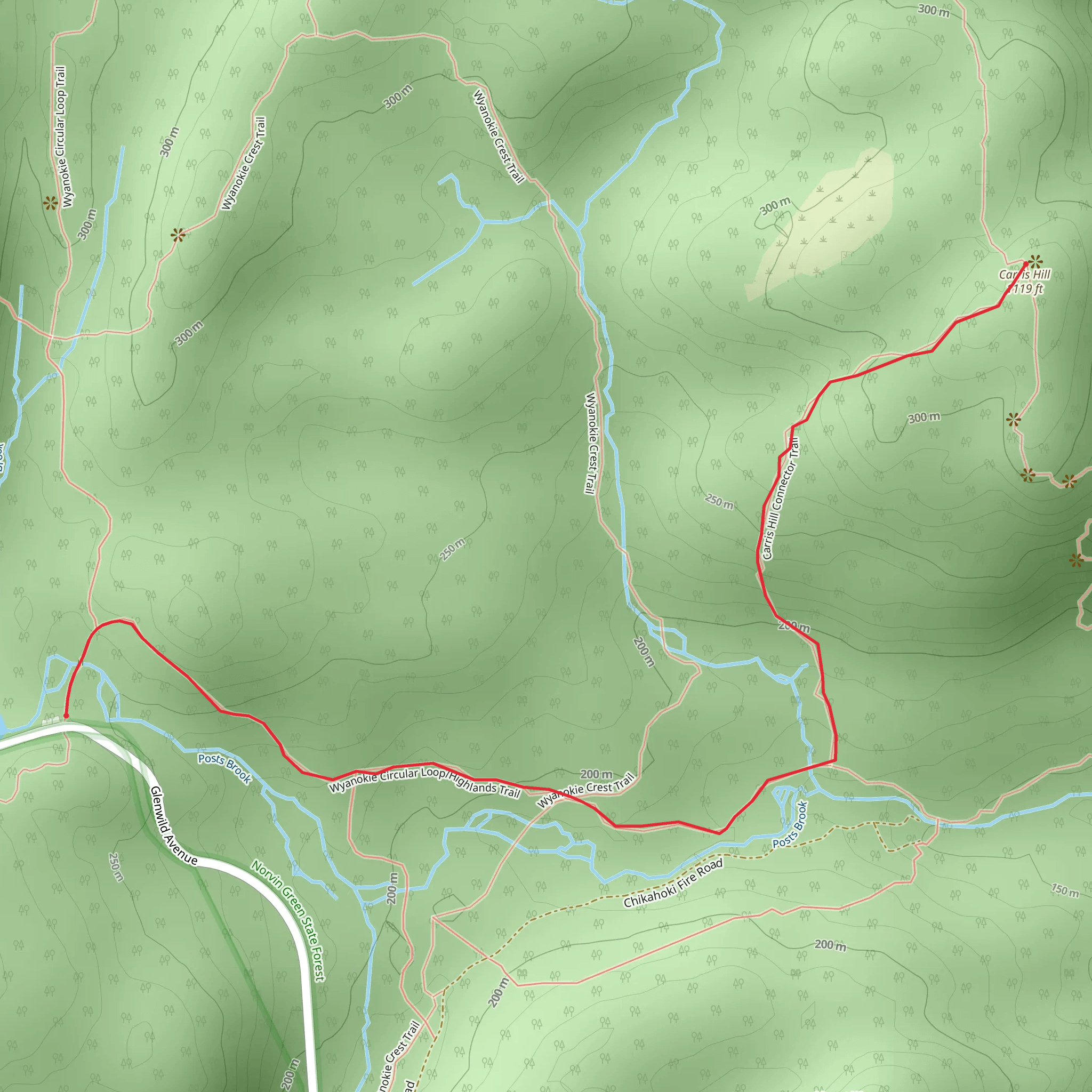 Hewitt - Butler Trail - Highlands Trail mobile static map