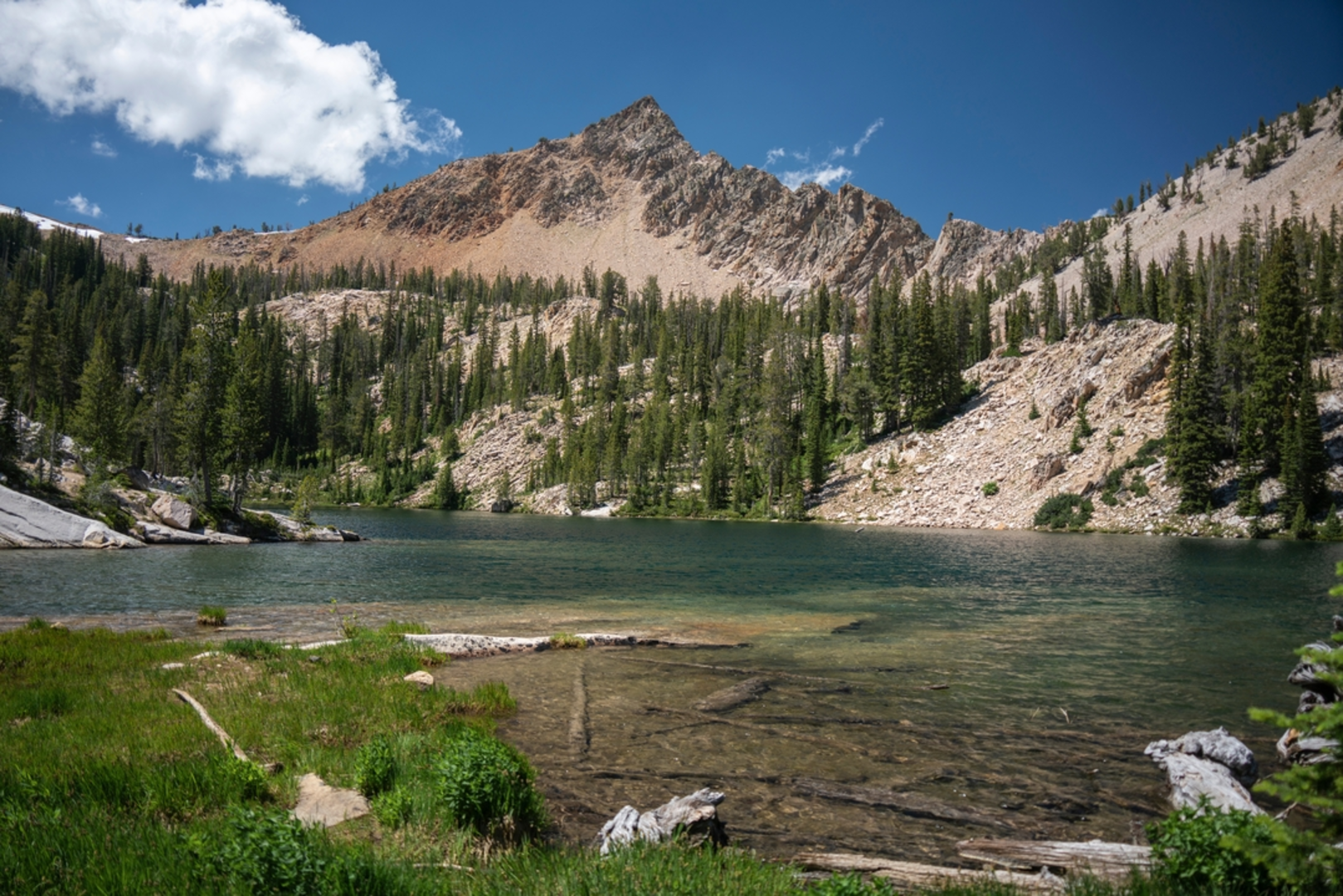 An image depicting the trail Sawtooth Lake via Iron Creek-Stanley Lake Trail and its surrounding area.