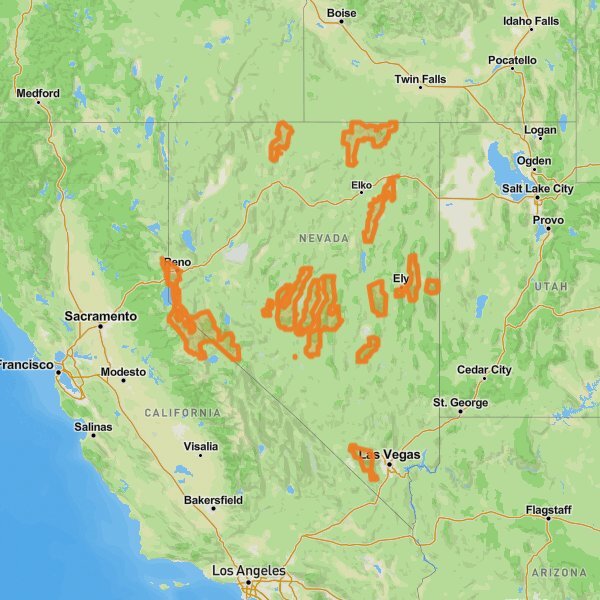 Humboldt-Toiyabe National Forest mobile static map