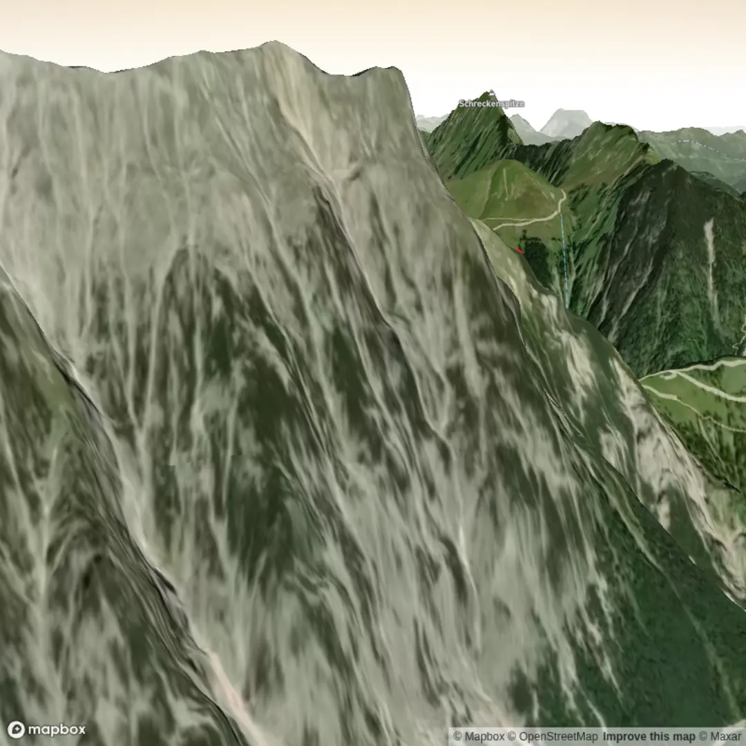 An image depicting the trail Mondscheinspitze and its surrounding area.