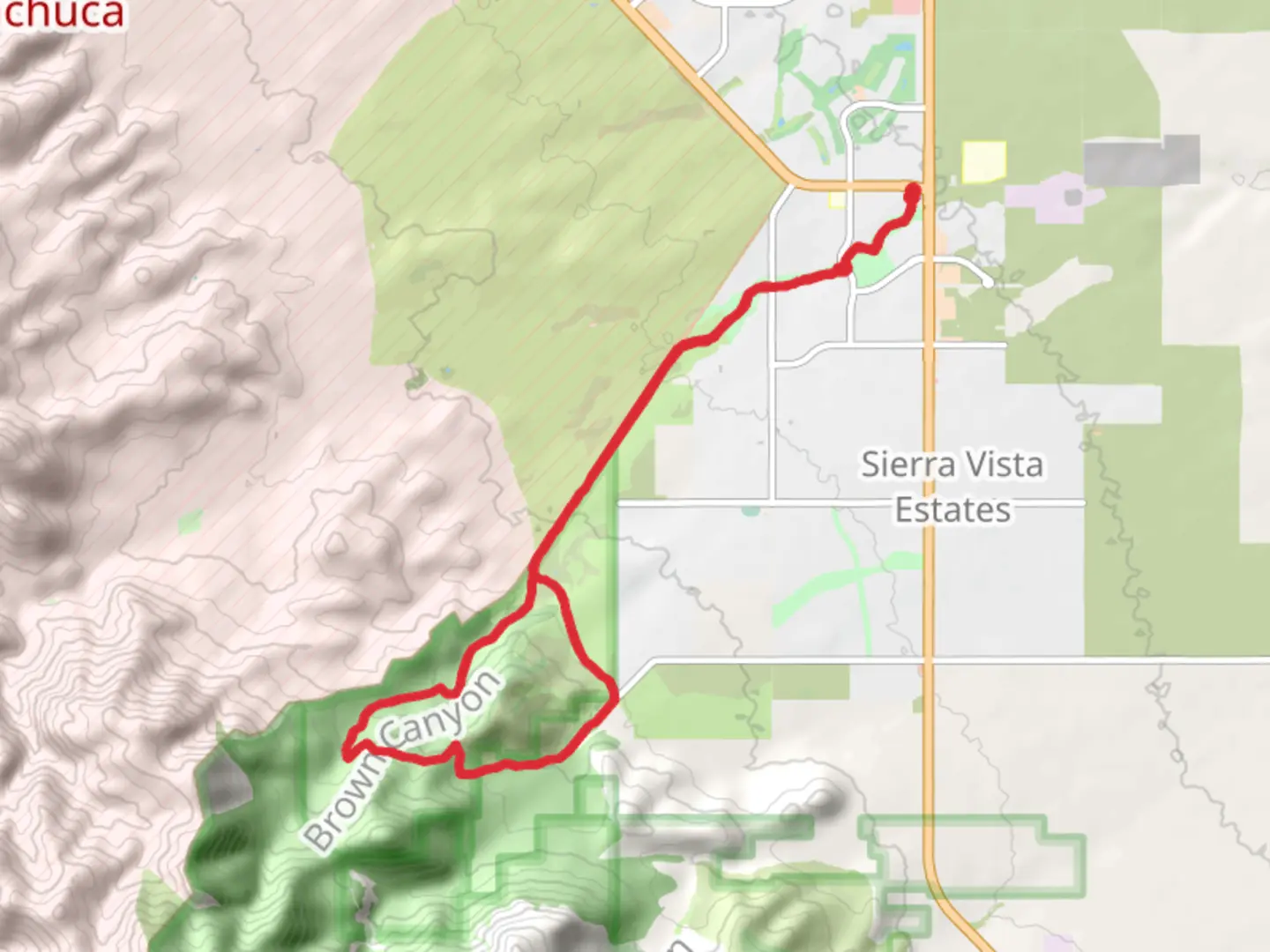 An image depicting the trail Brown Canyon Spring Loop and its surrounding area.