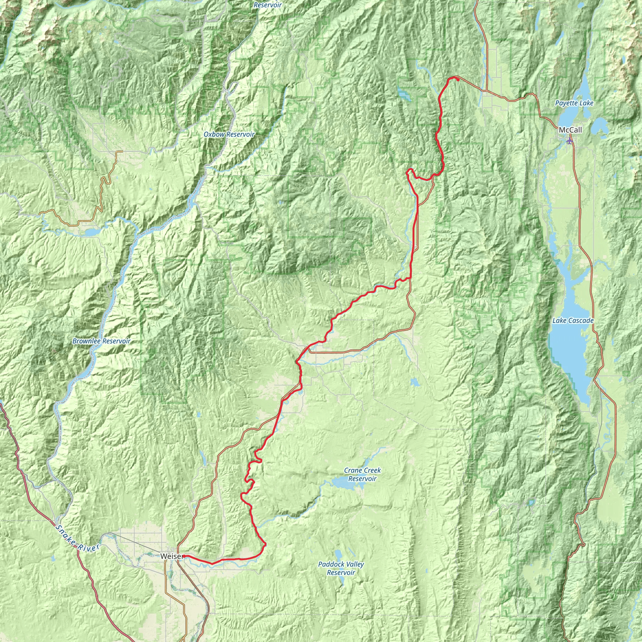 Weiser River Trail from East Main Street mobile static map