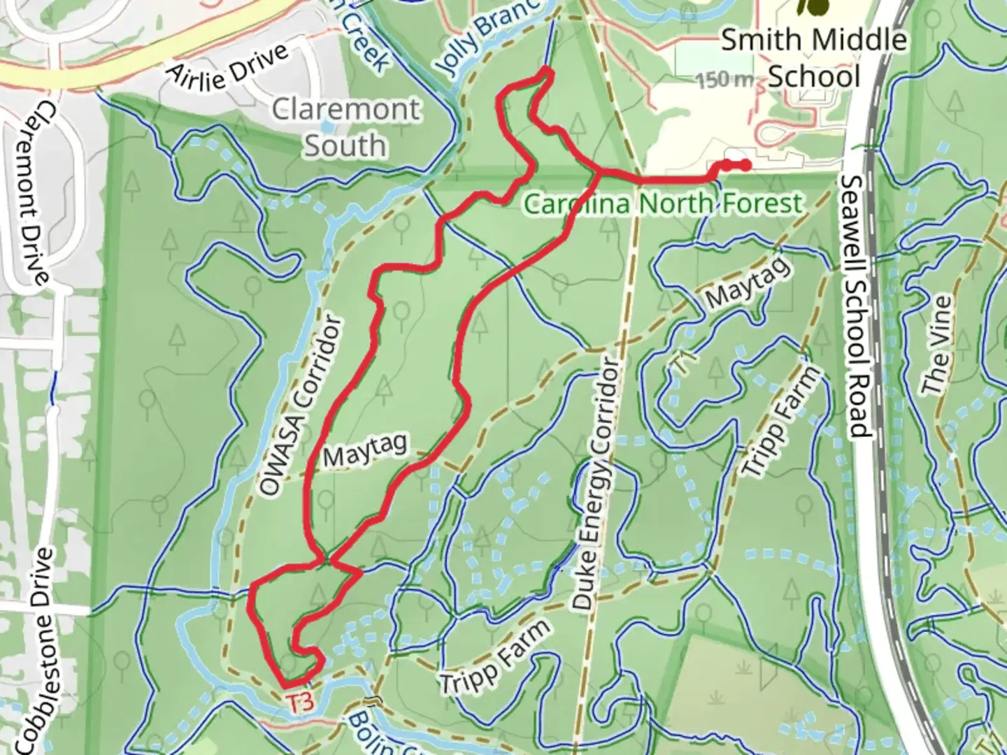 An image depicting the trail Lowlands Loop and its surrounding area.
