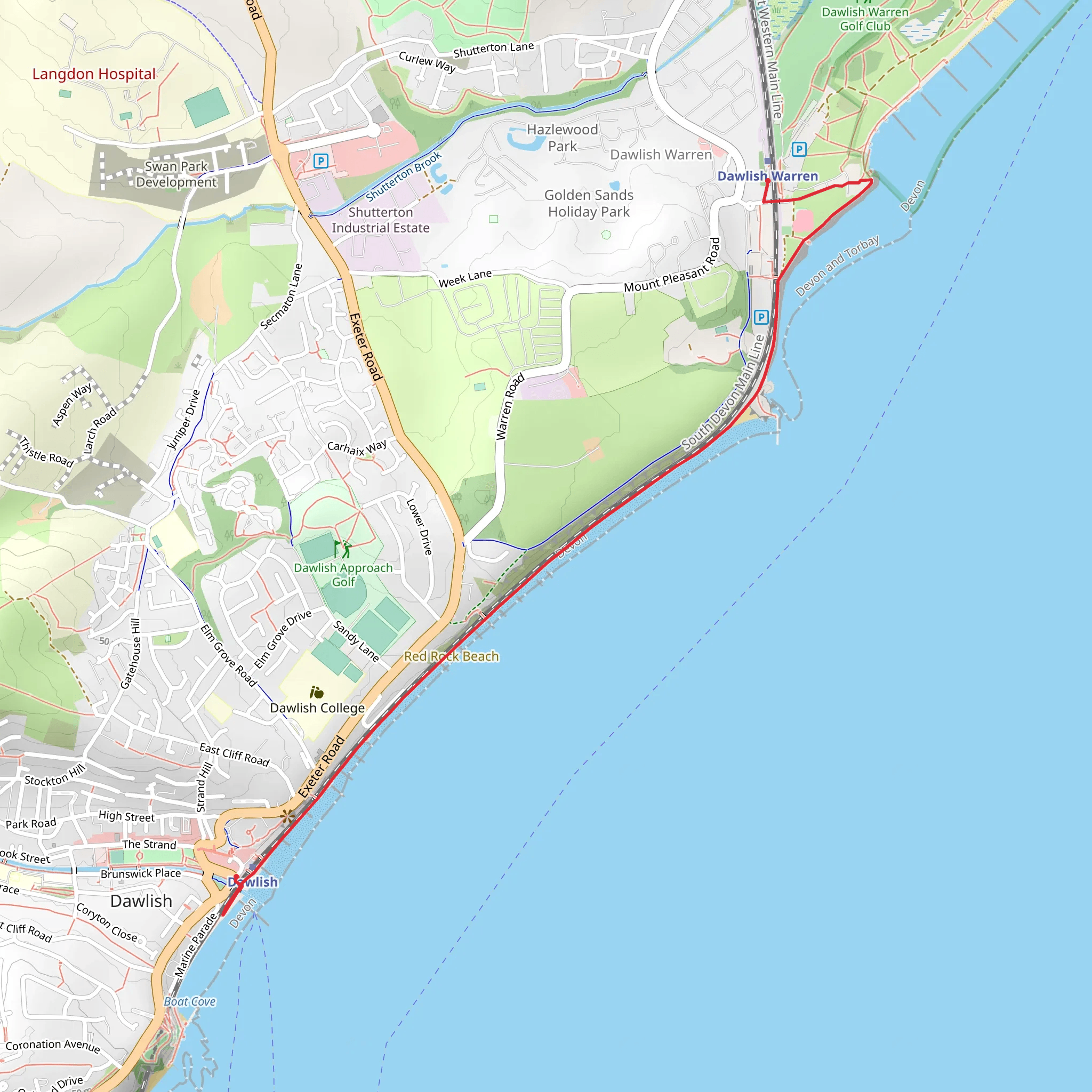 Dawlish Sea Wall Walk mobile static map