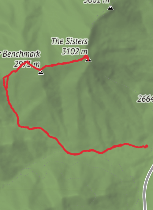 Hike on The Sisters mobile static map