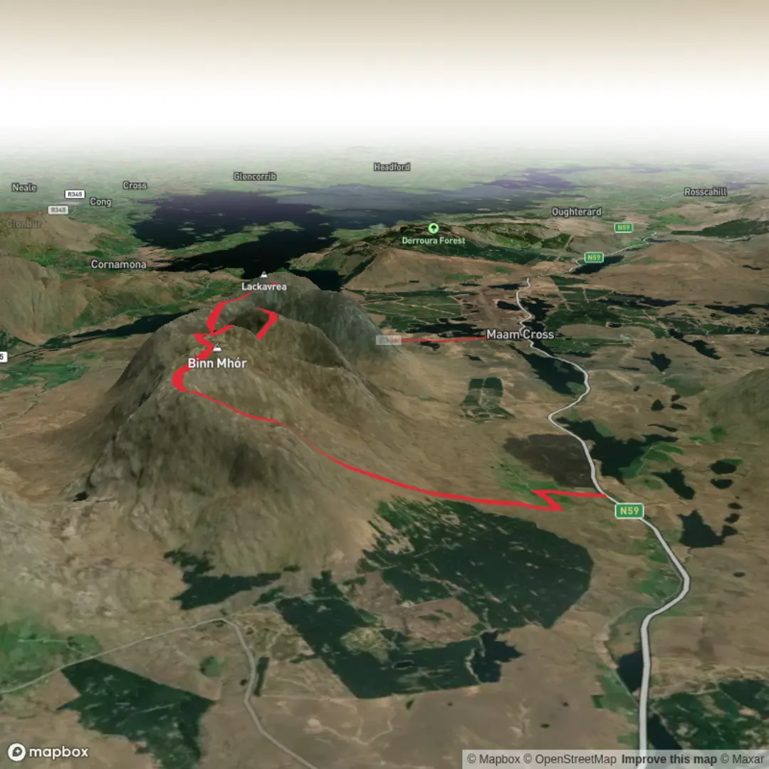 An image depicting the trail Southern_Maumturks_1 and its surrounding area.