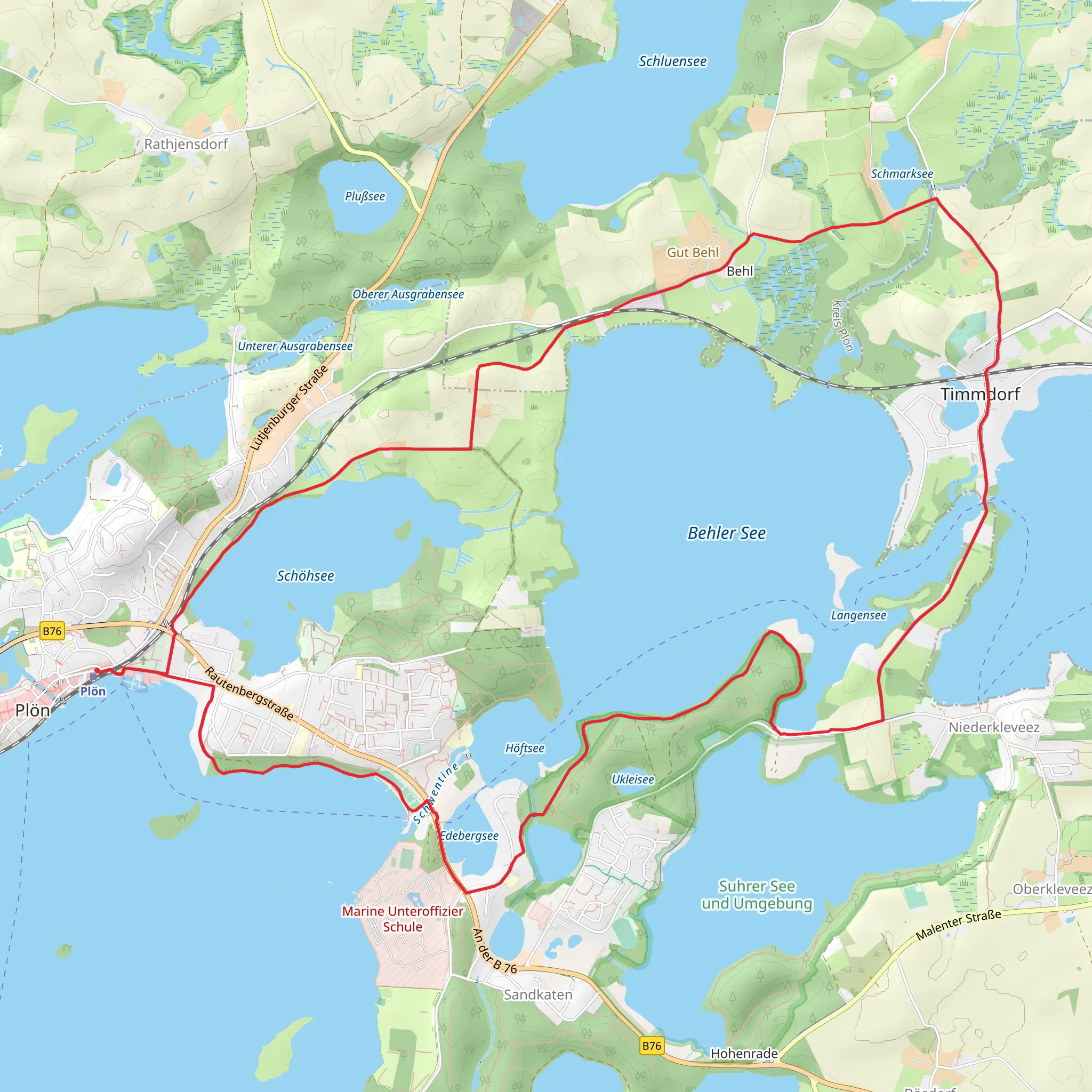 Schohsee and Behler See Loop - Plon mobile static map