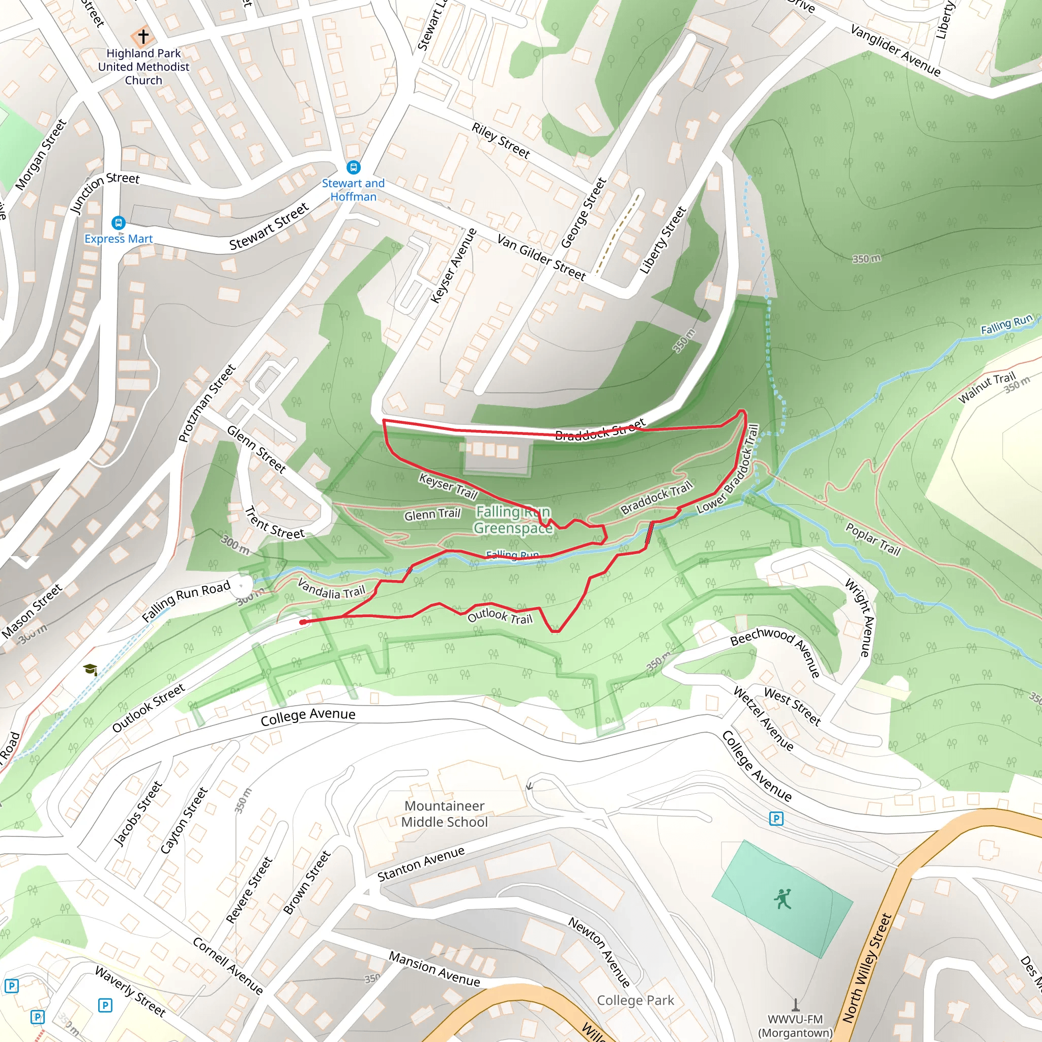 Keyser and Outlook Loop Trail mobile static map