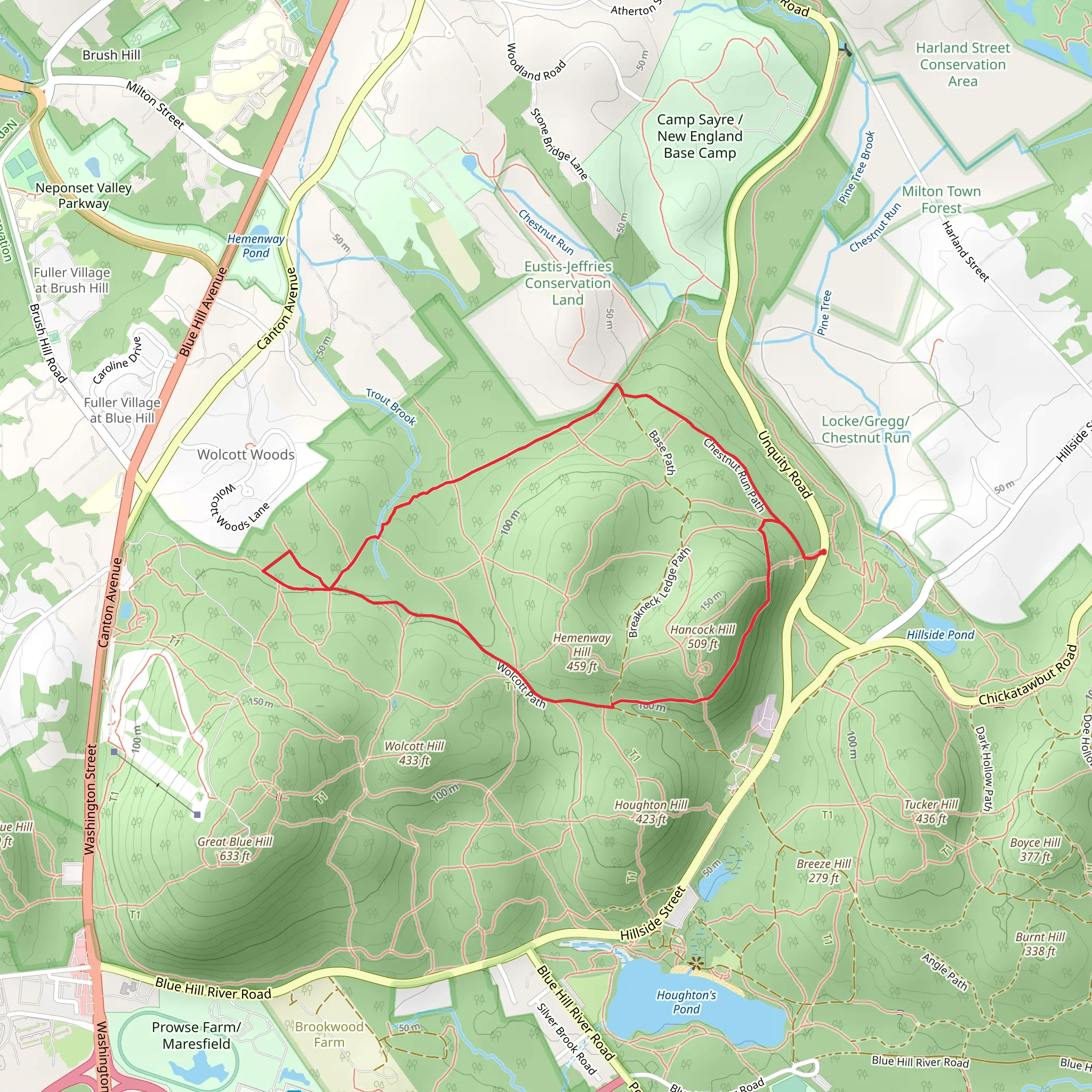 Wolcott Path and Chestnut Run Path Loop mobile static map