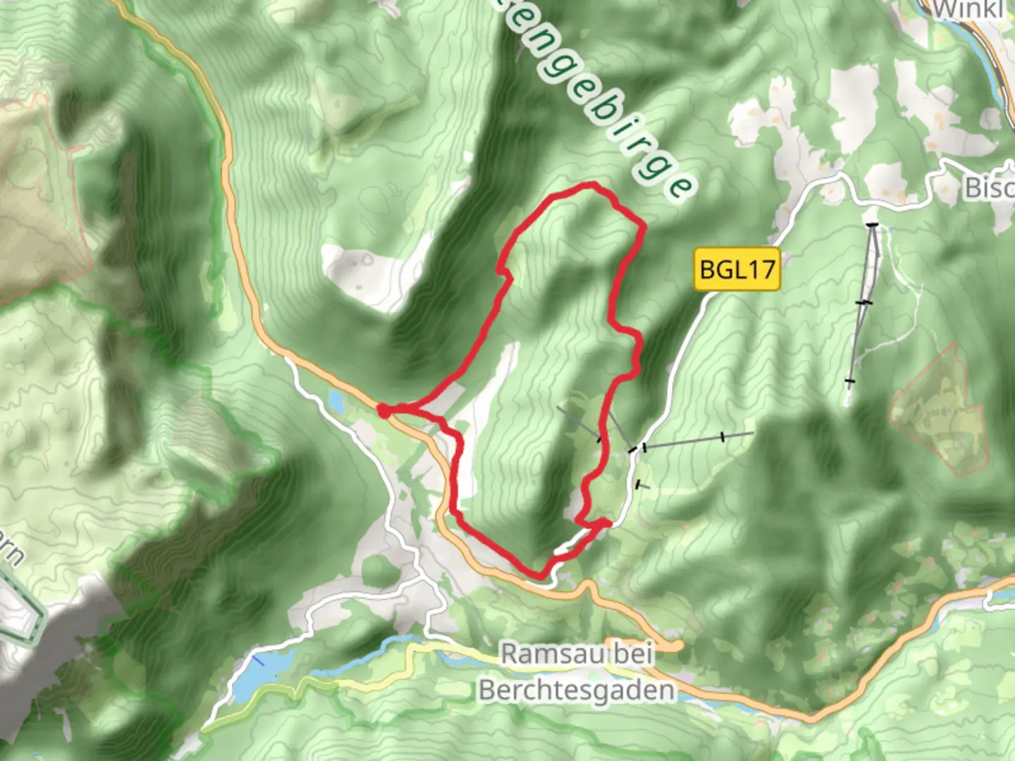 An image depicting the trail AV Weg and SalzAlpenSteig Loop and its surrounding area.