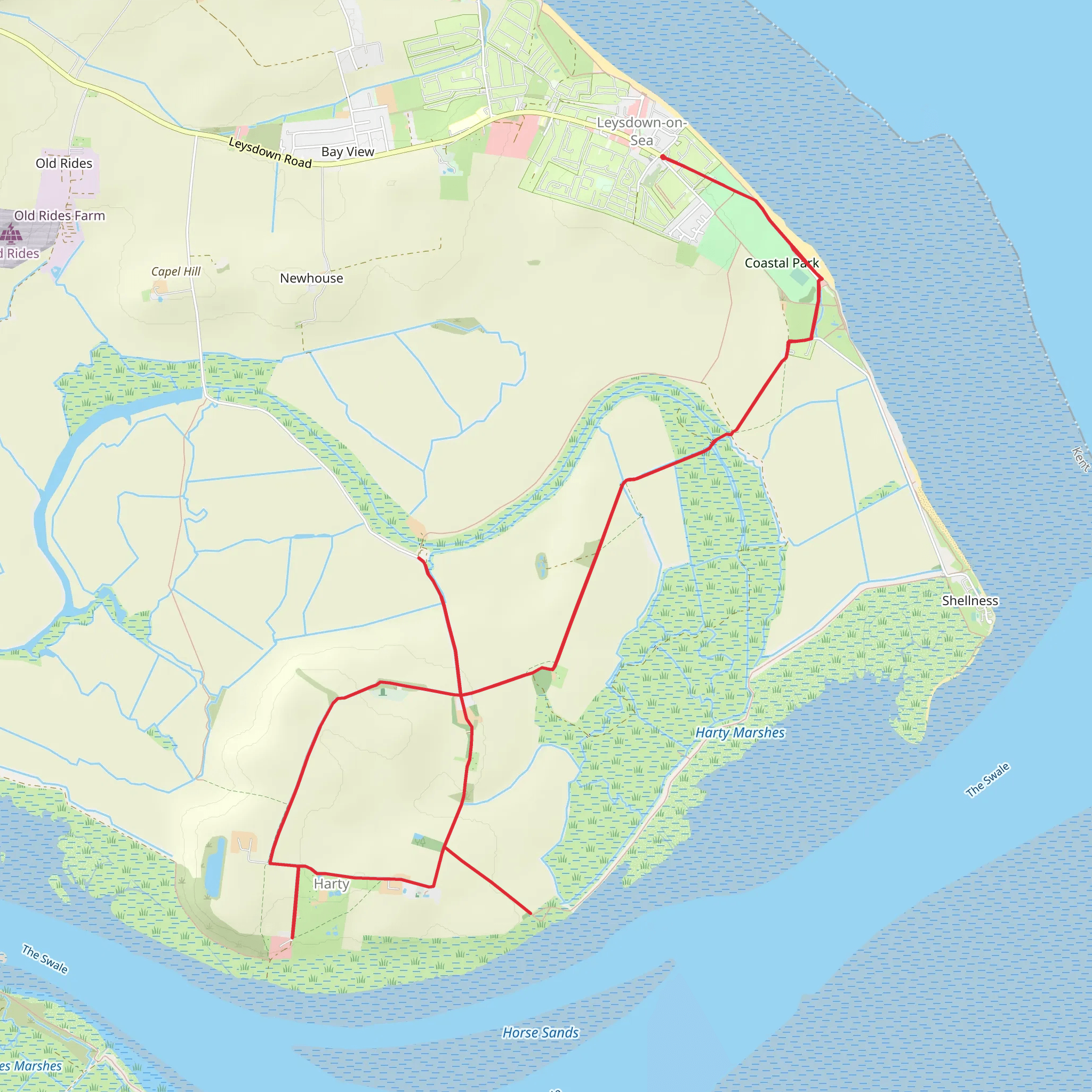 Brewers Hill, Pump Hill and Isle of Harty mobile static map