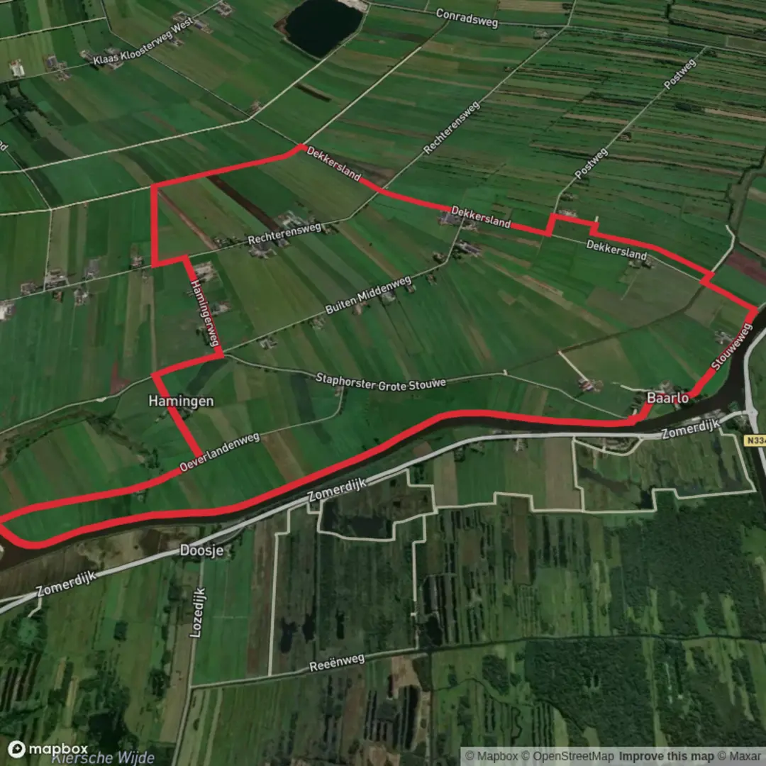 An image depicting the trail Baarlo and Hamingen Loop and its surrounding area.
