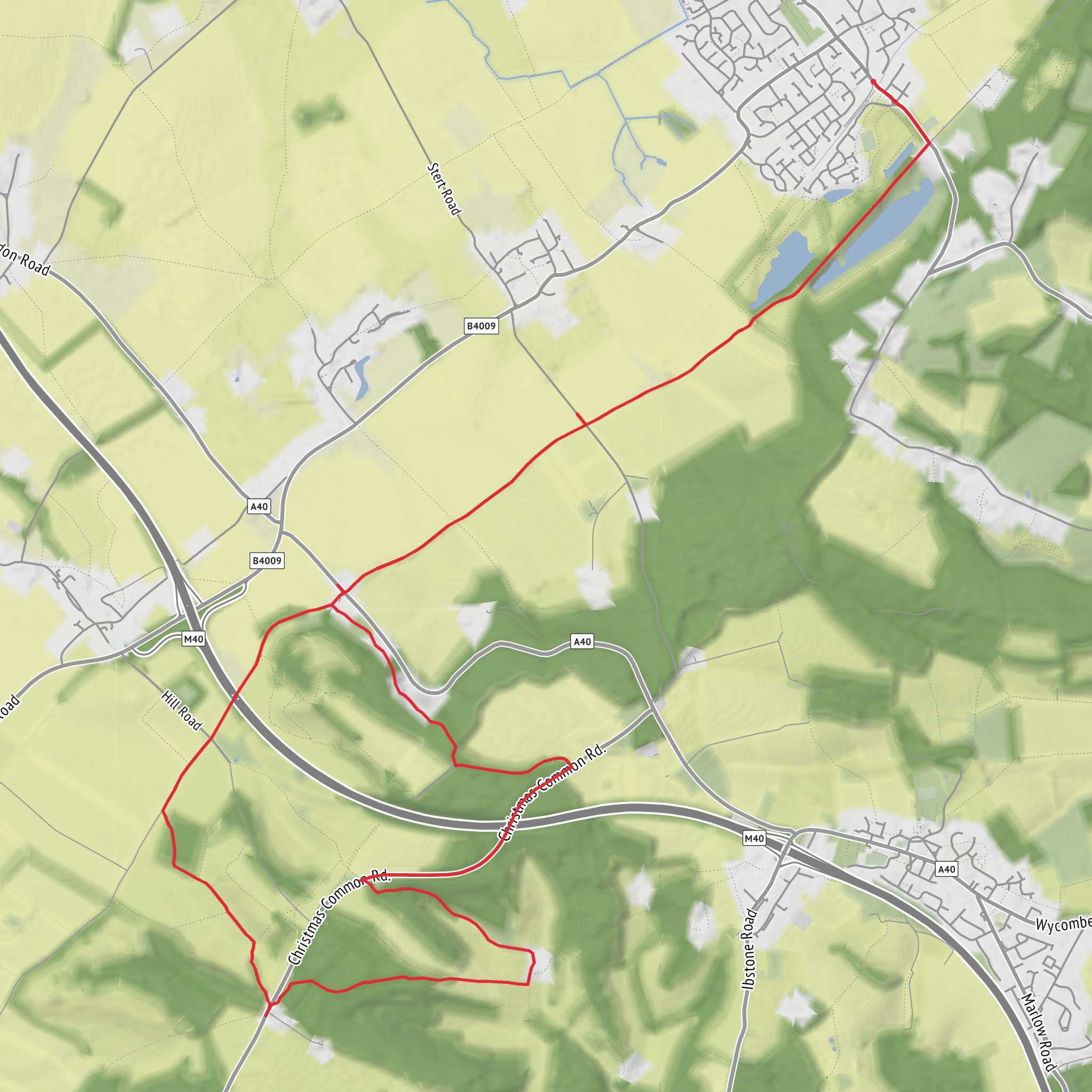 Chinnor- Chiltern Hills and High Wycombe mobile static map