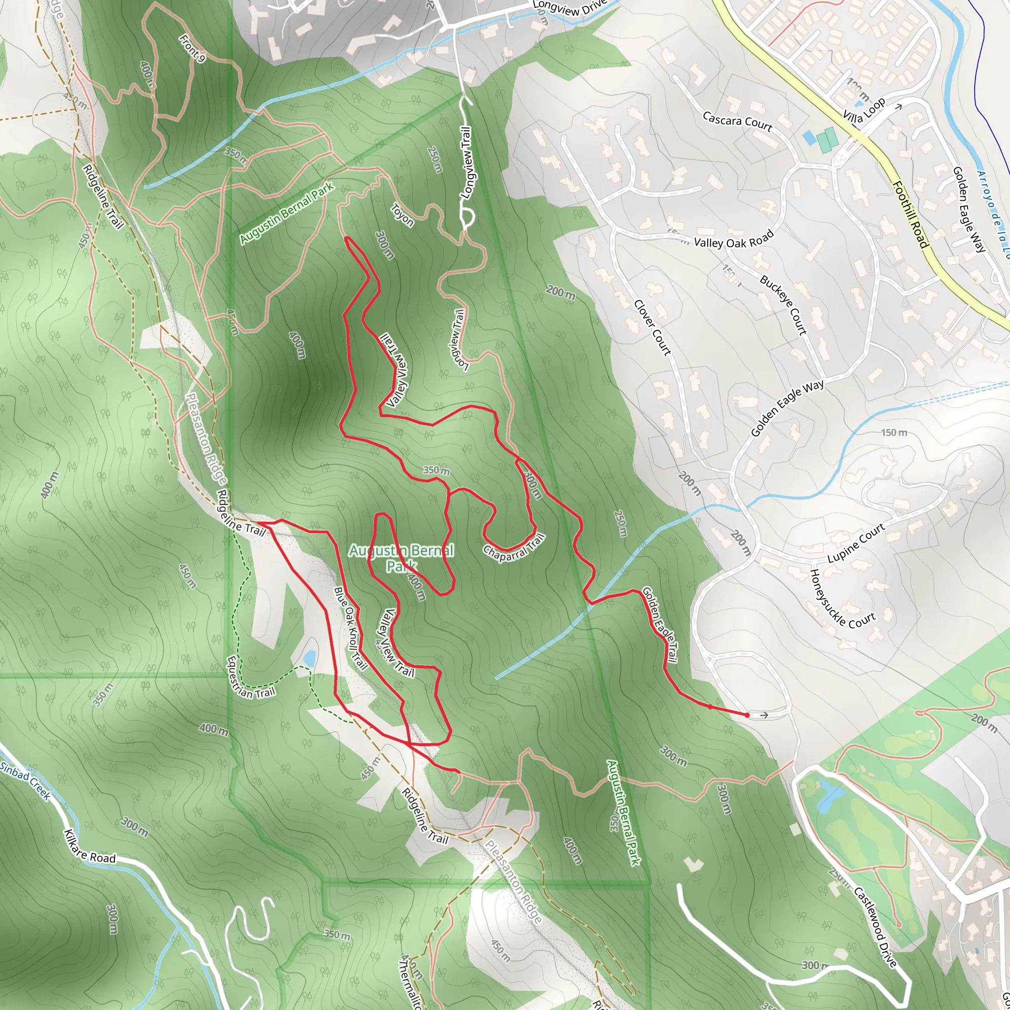 Valley View and Blue Oak Knoll Loop Trail mobile static map