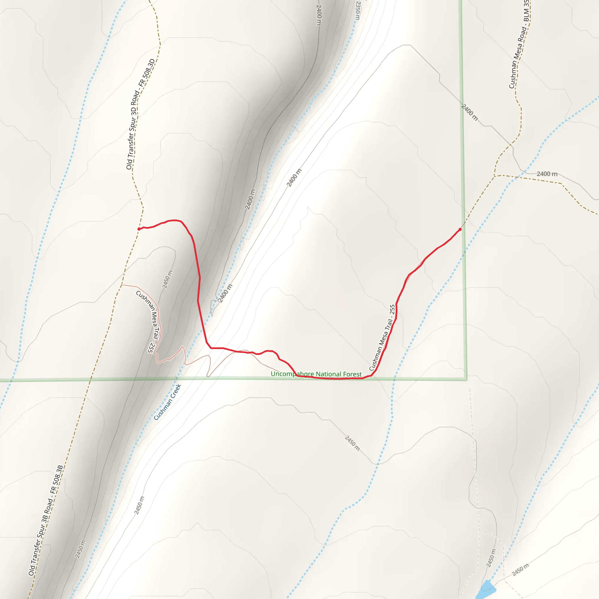 Cushman Mesa Trail mobile static map