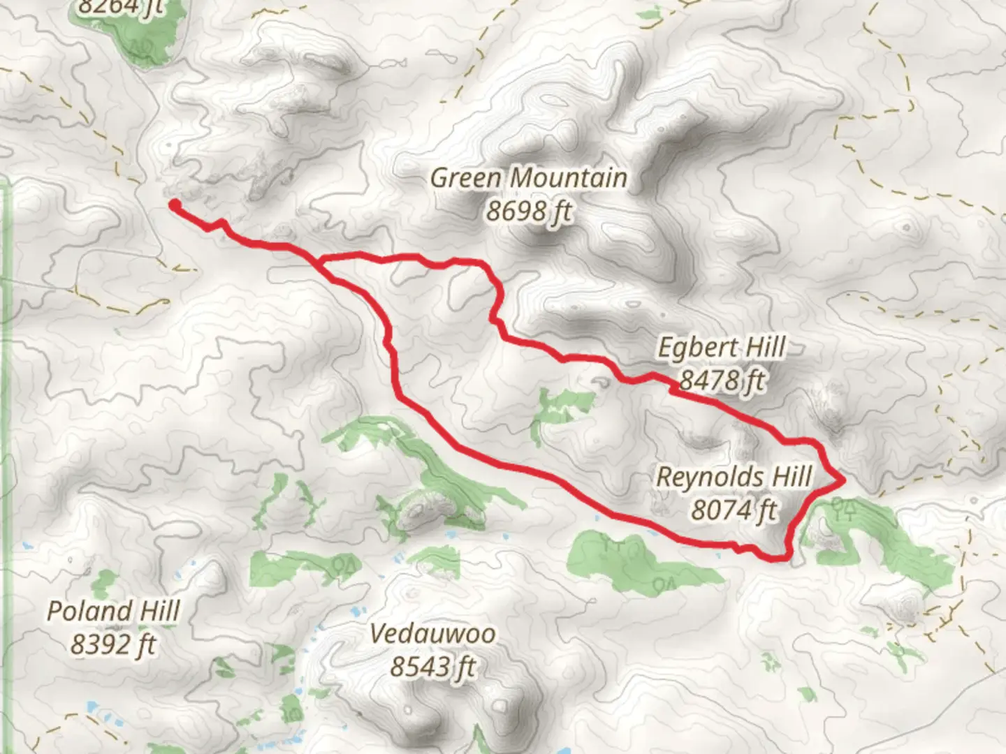 An image depicting the trail Cow and Skeleton Loop Trail and its surrounding area.