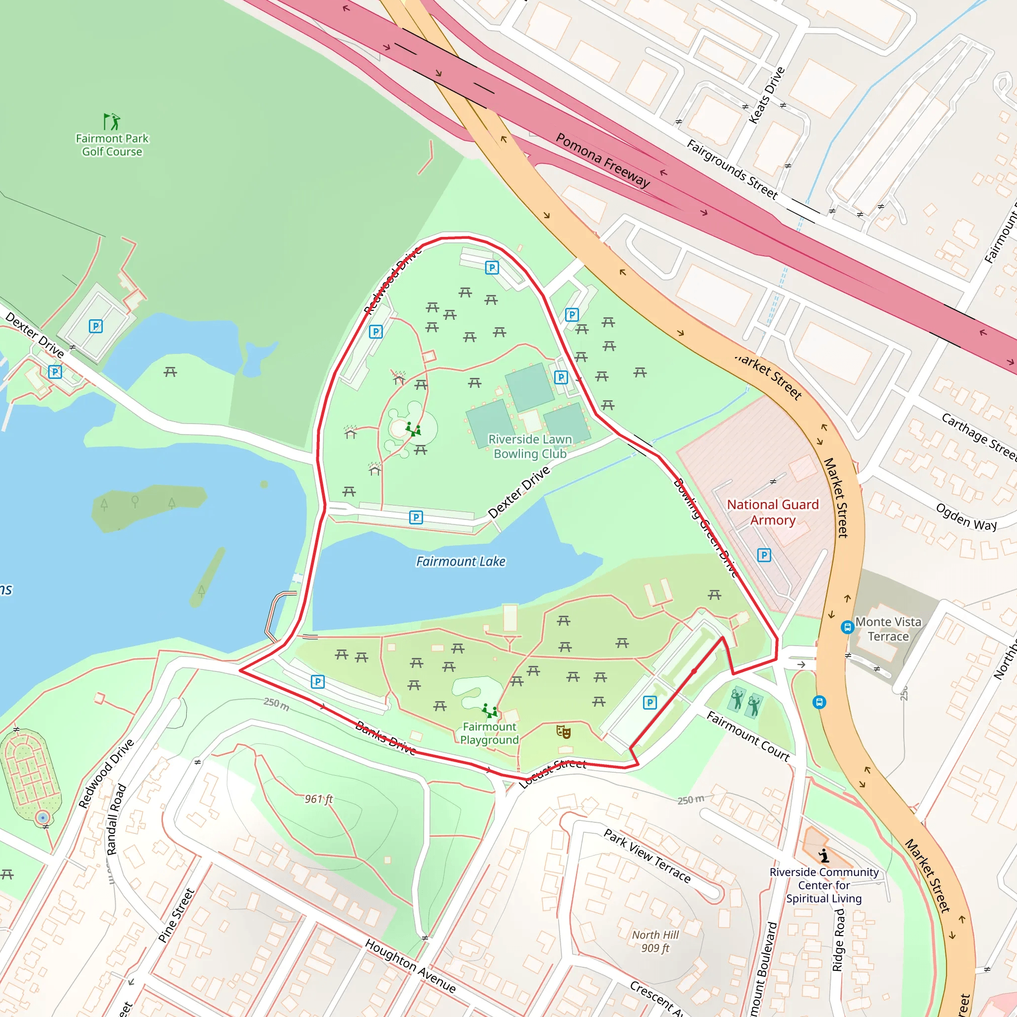 Fairmount Lake Loop mobile static map