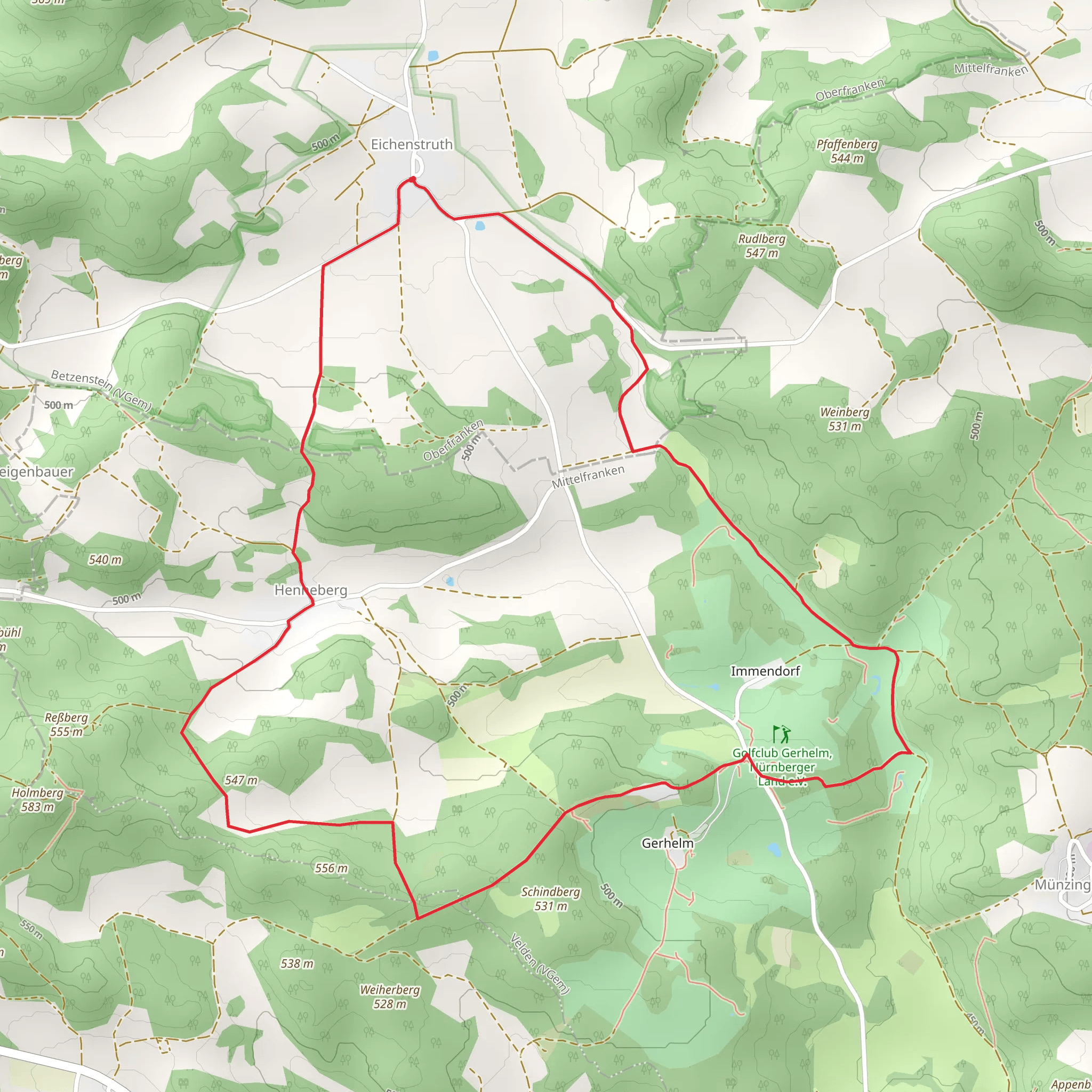 Rundweg Henneberg mobile static map