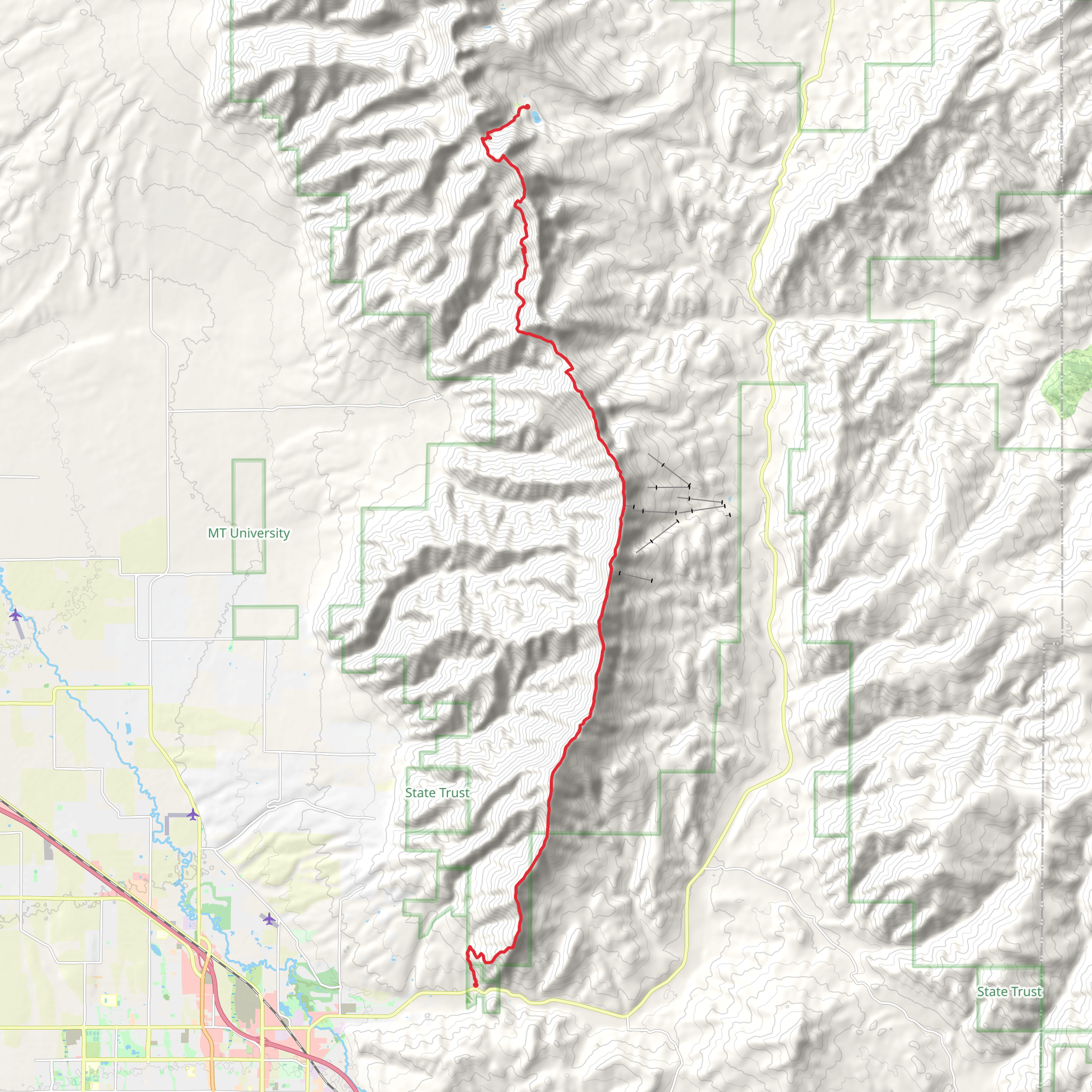 Baldy Mountain, Bridger Peak, Saddle Peak, Naya Nuki, Sacagawea Peak and Fairy Lake Access Trail mobile static map