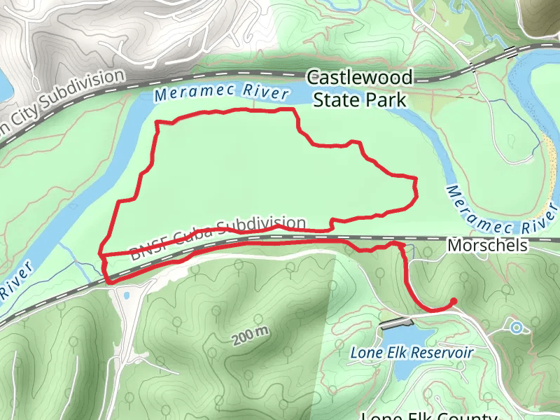 Castlewood State Park Loop via Chubb Trail