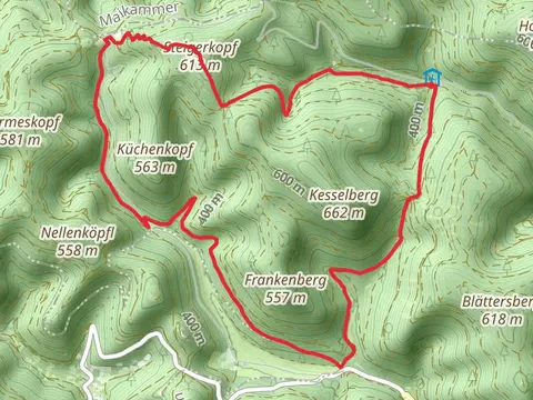 Kohlplatz, Sieben Quellen and Steigerkopf Loop via Pfalzer Naturfreundeweg Loop