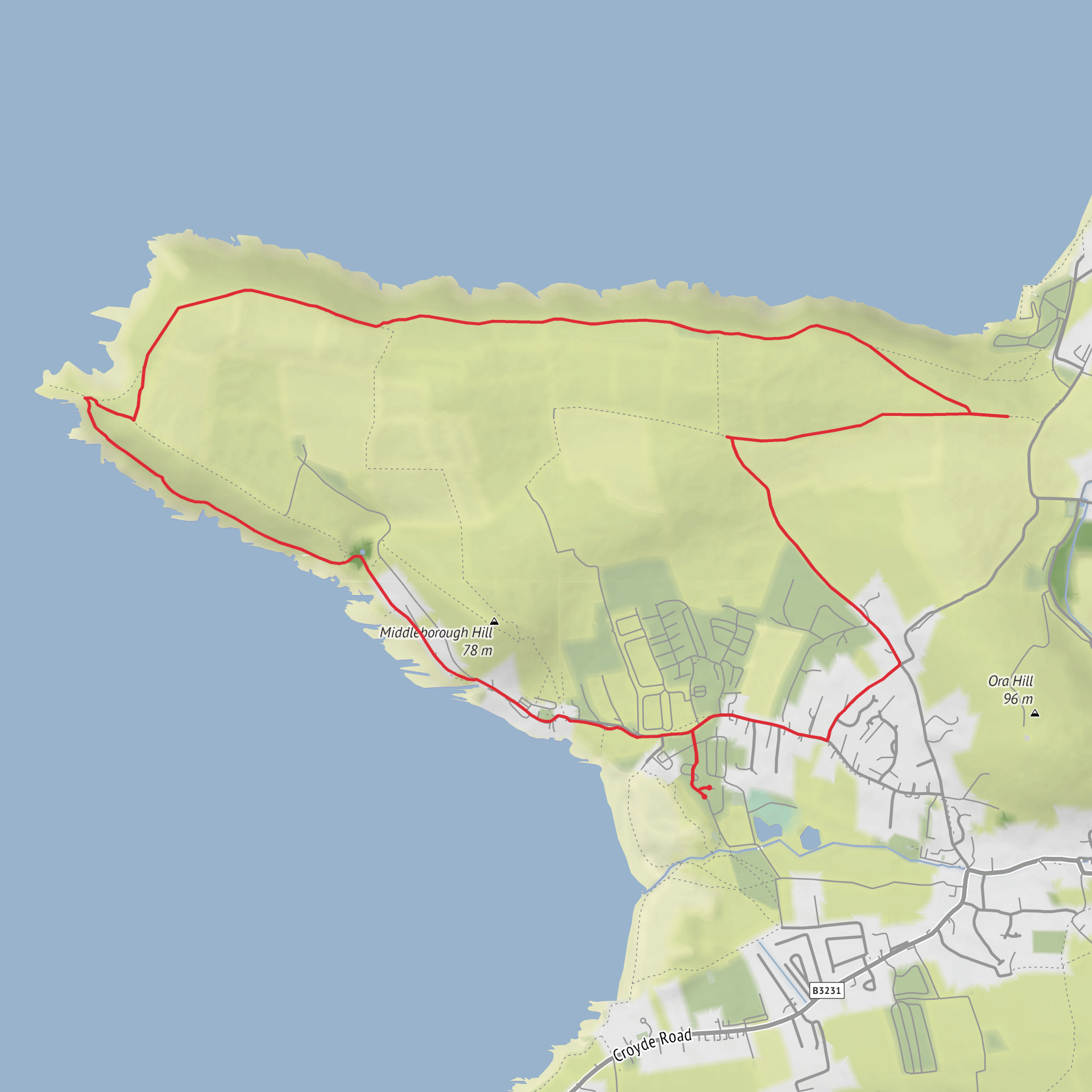 Hike from Croyde mobile static map