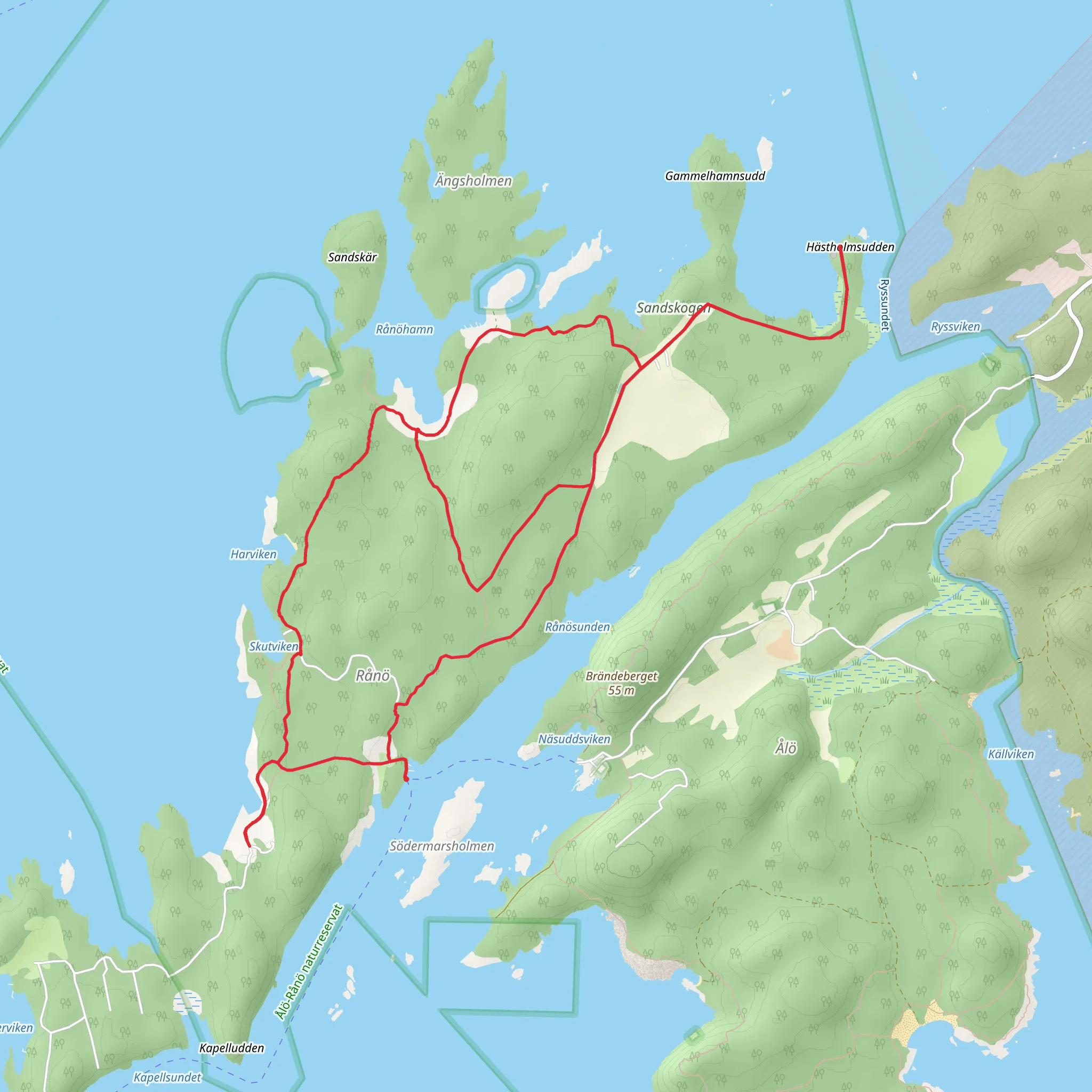 Stockholm Archipelago Trail - Rånö mobile static map