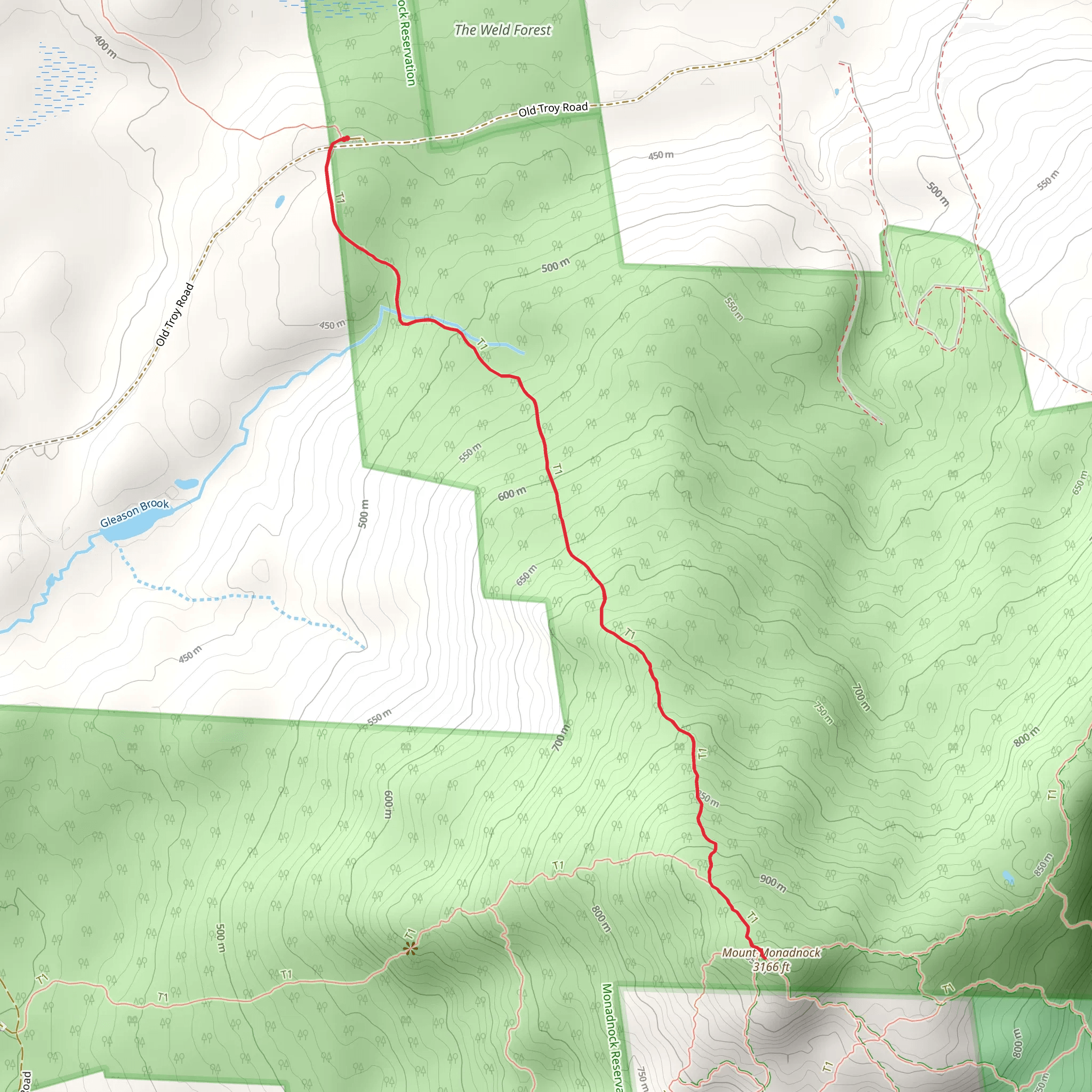 Mount Monadnock via Dublin Trail mobile static map