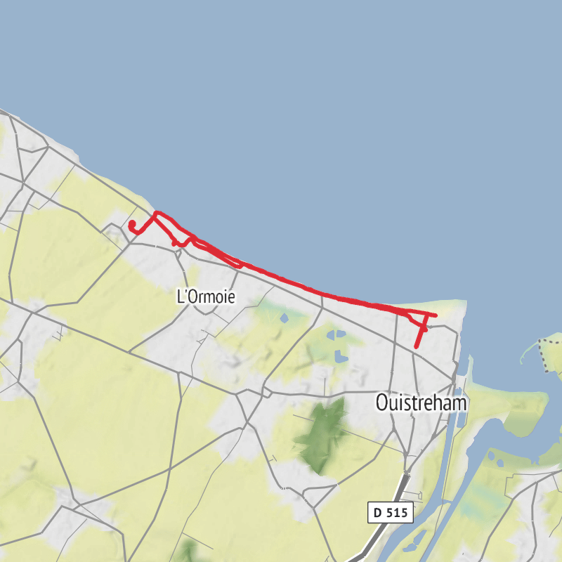 A map preview of the recording Lion-sur-Mer Walking.
