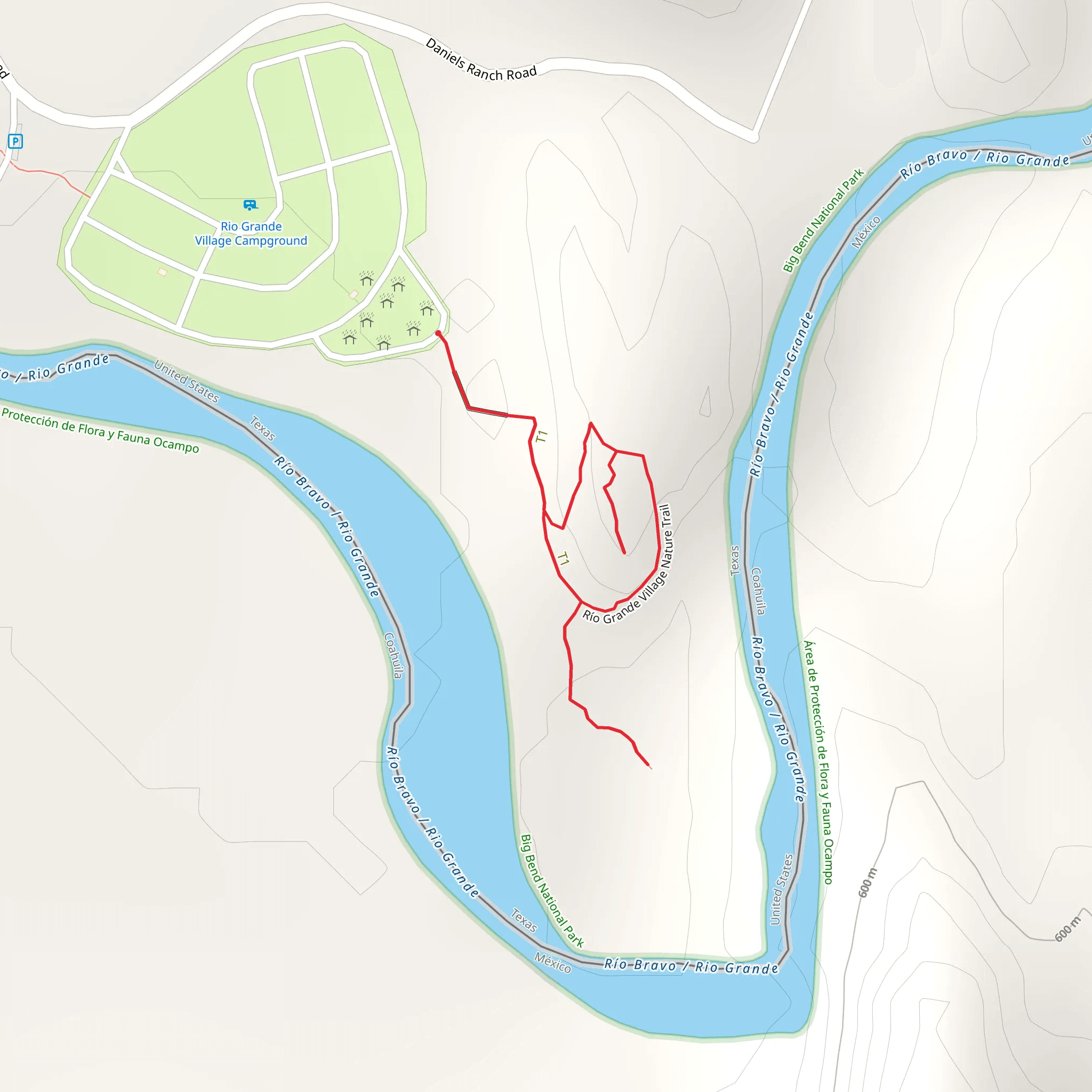 Río Grande Village Nature Trail Loop mobile static map