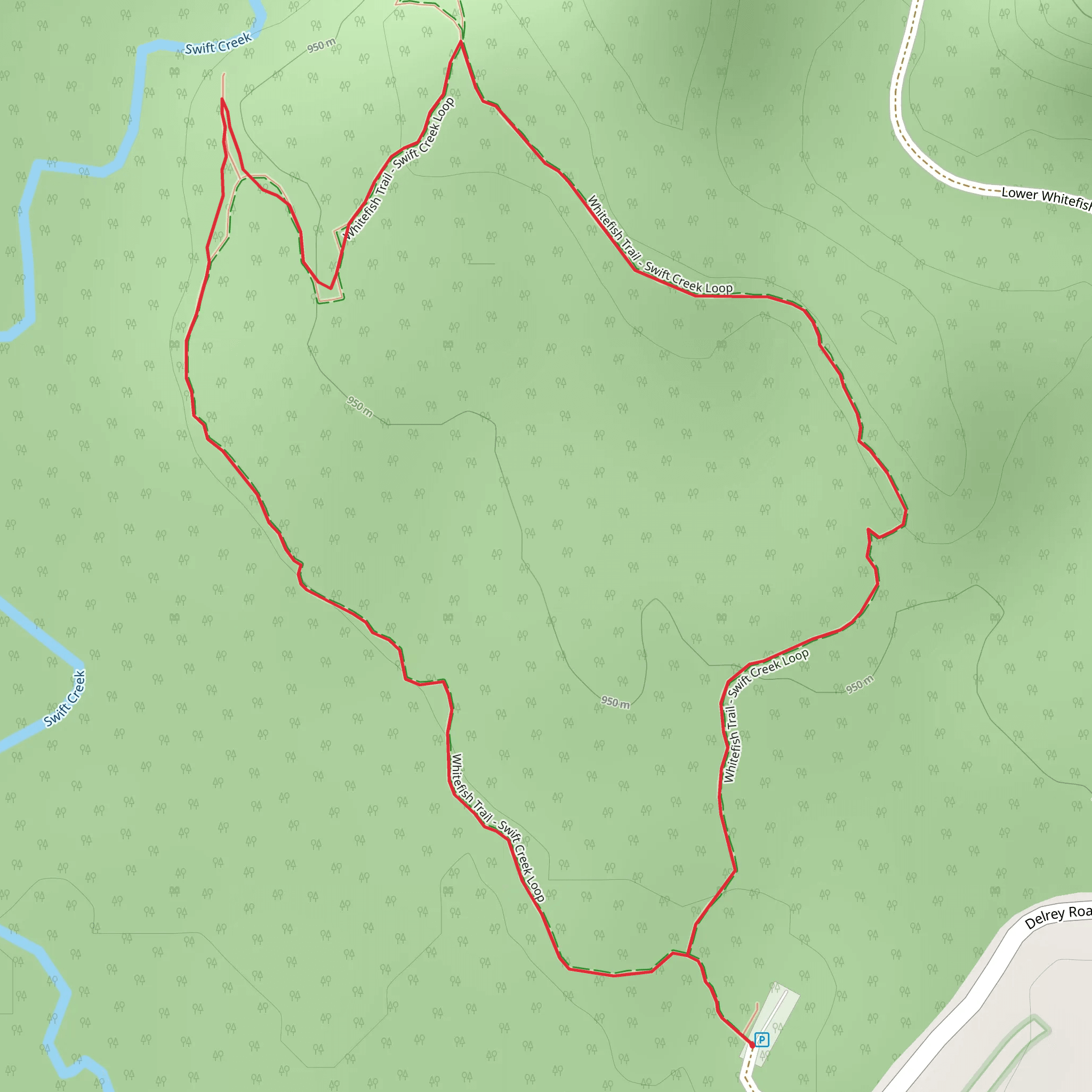 Whitefish Trail - Swift Creek Loop mobile static map