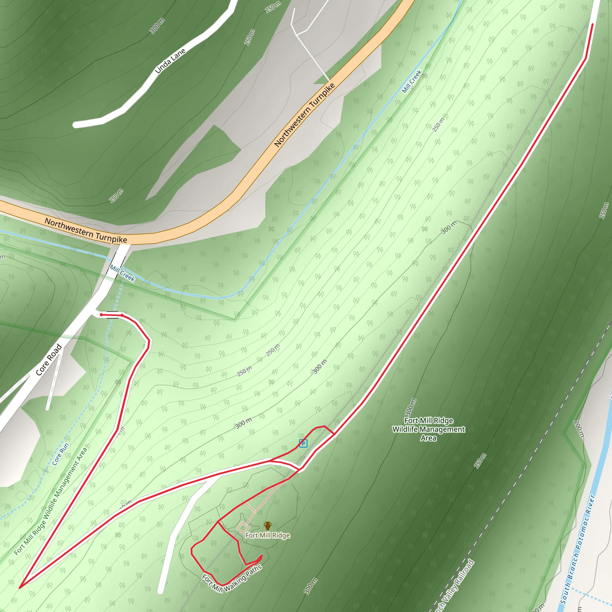 Core Run and fort mill Walking Paths mobile static map