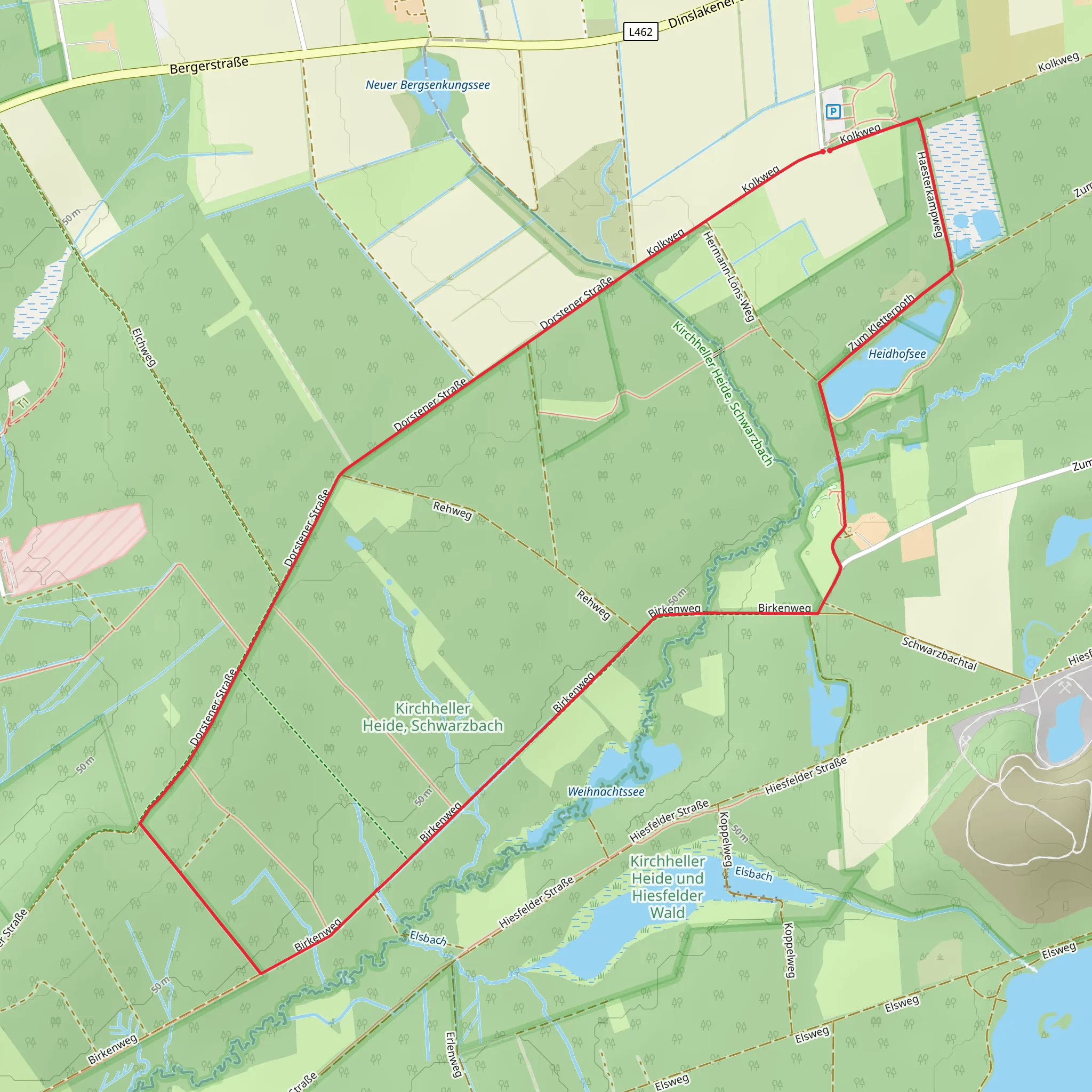 Heidhofsee Rundweg and Schwarzbach Rundweg mobile static map