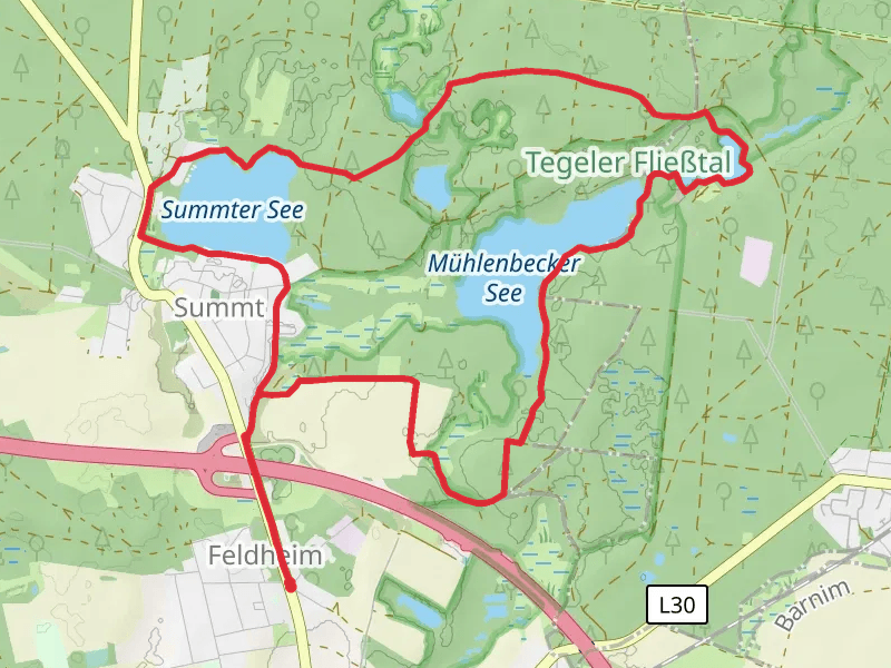 Tegeler Fließtal and Summter See via Muehlen Wanderweg