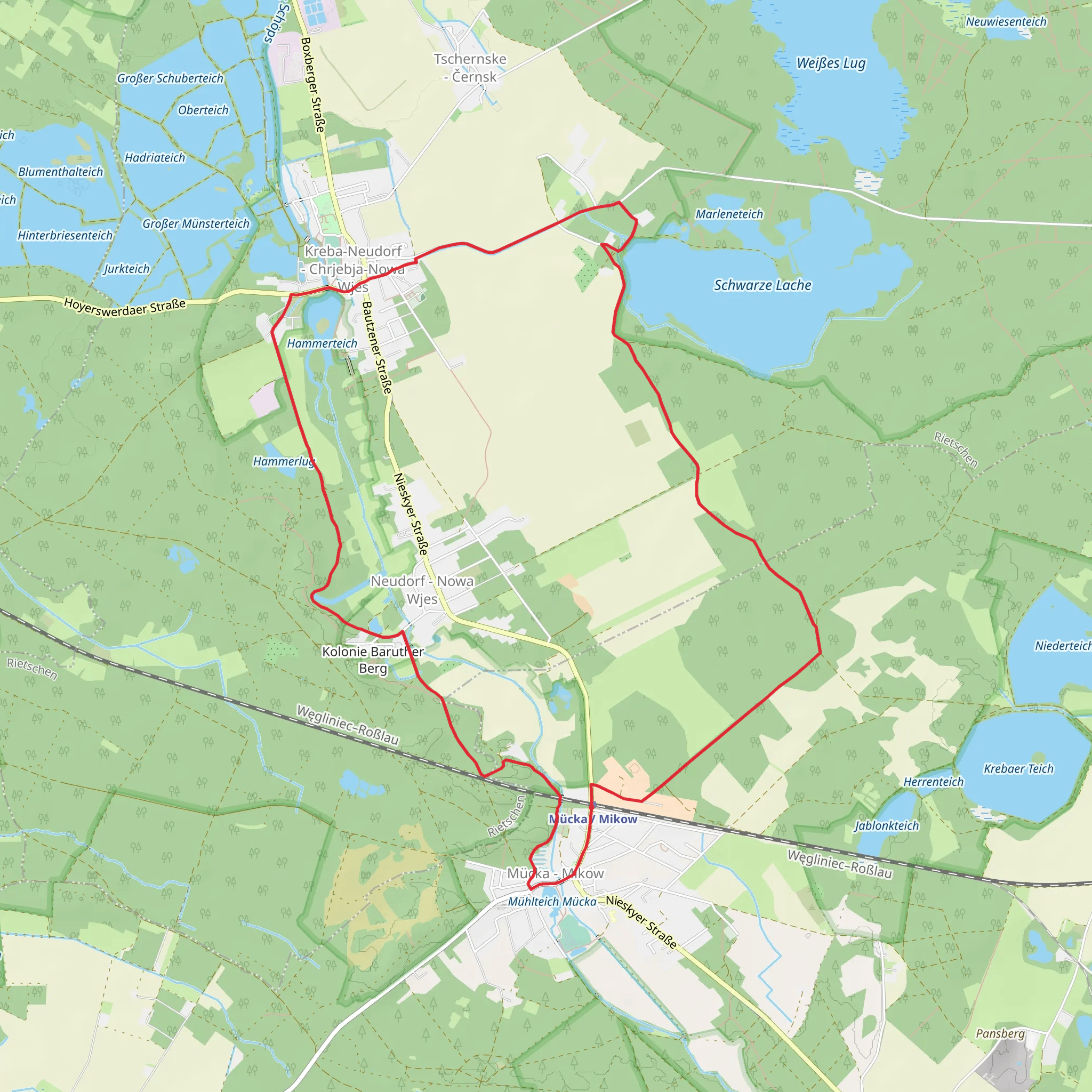 Hammerteich via Wanderweg Gelber Strich mobile static map