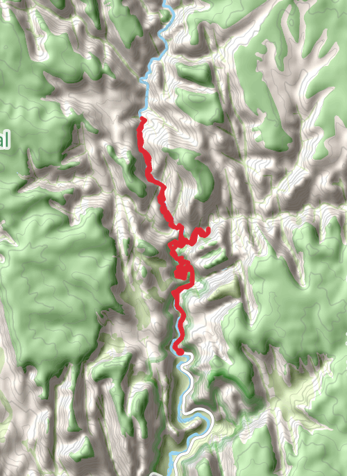 Hike on The Zion Narrows mobile static map