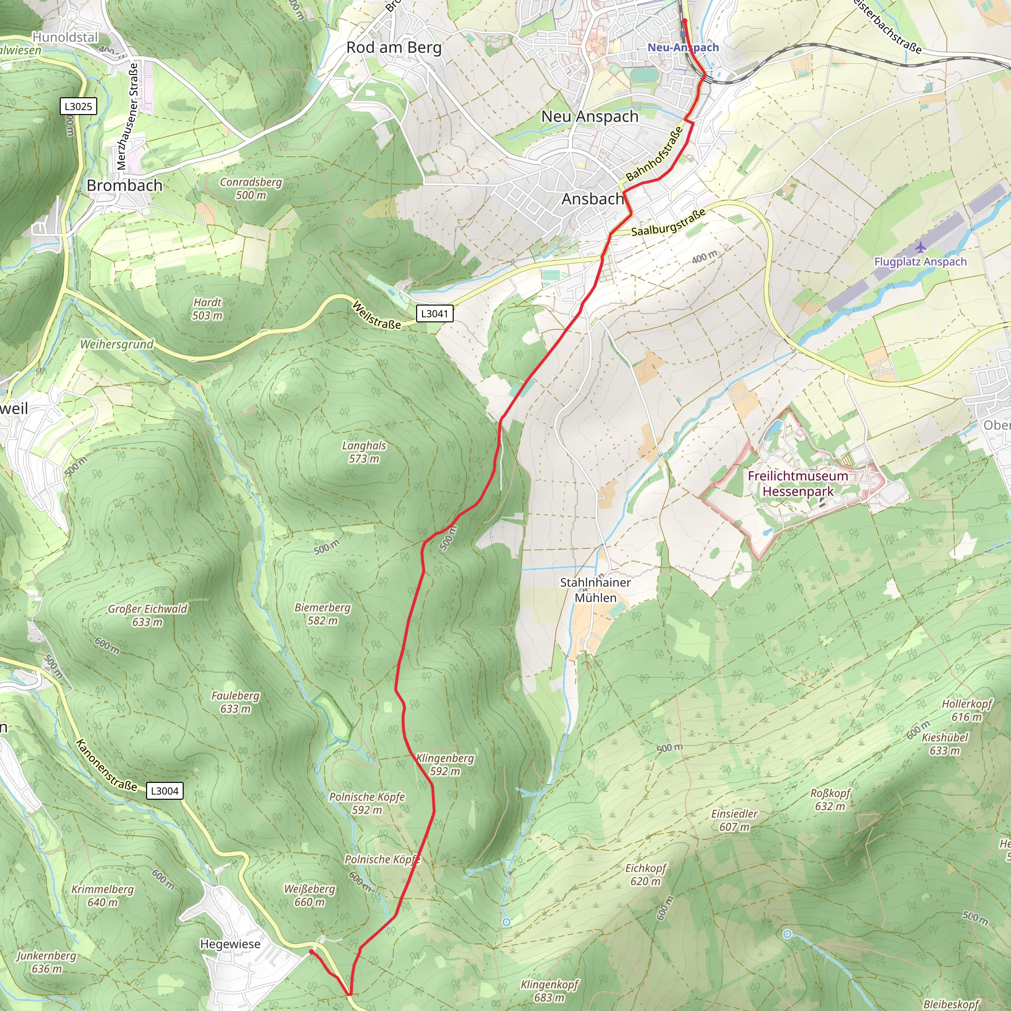 Neu-Anspach to Hegewiese via Taunusklub Route mobile static map
