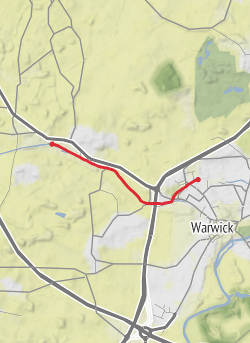 Warwick Hiking mobile static map