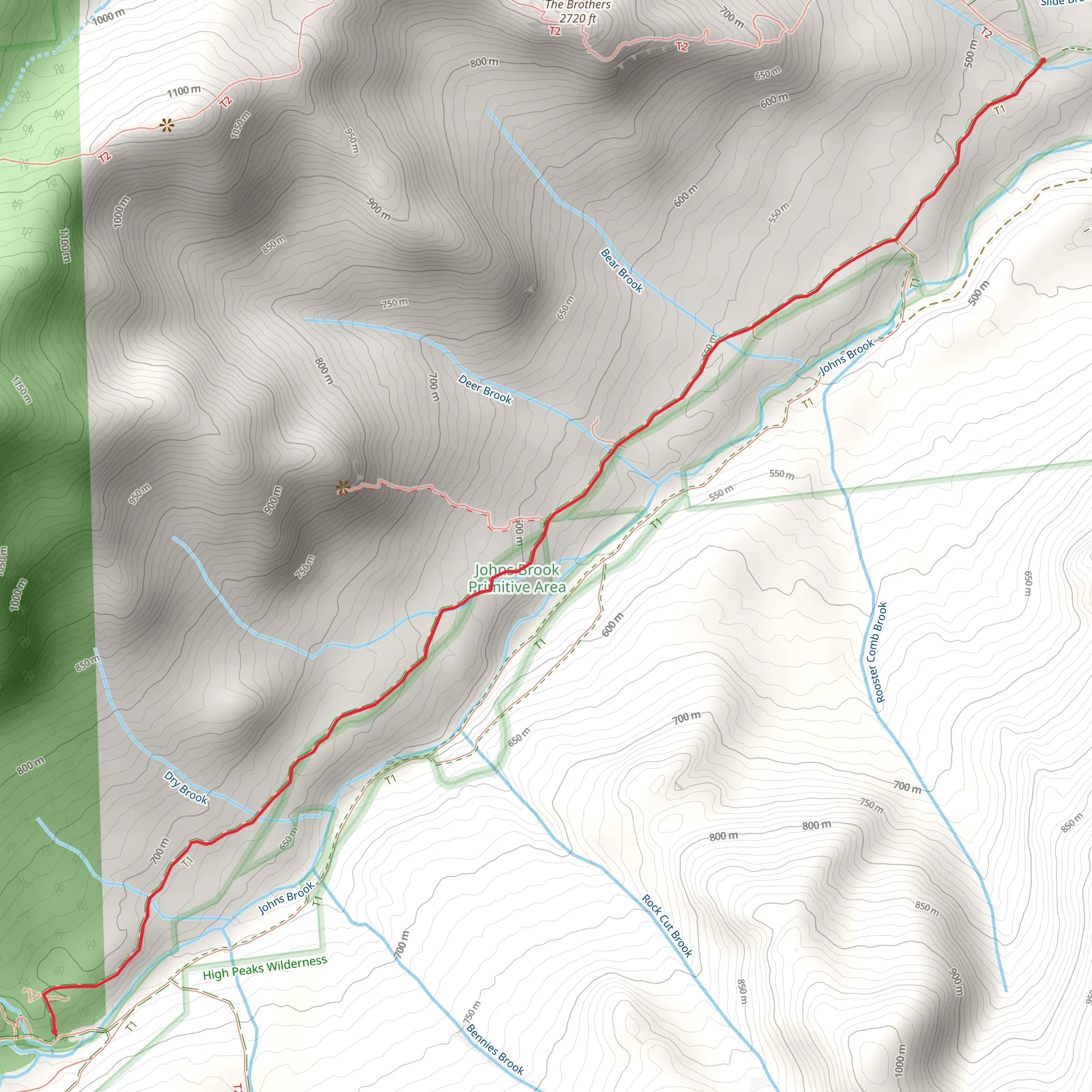 Johns Brook Lodge and Grace Camp from Interbrook Road mobile static map