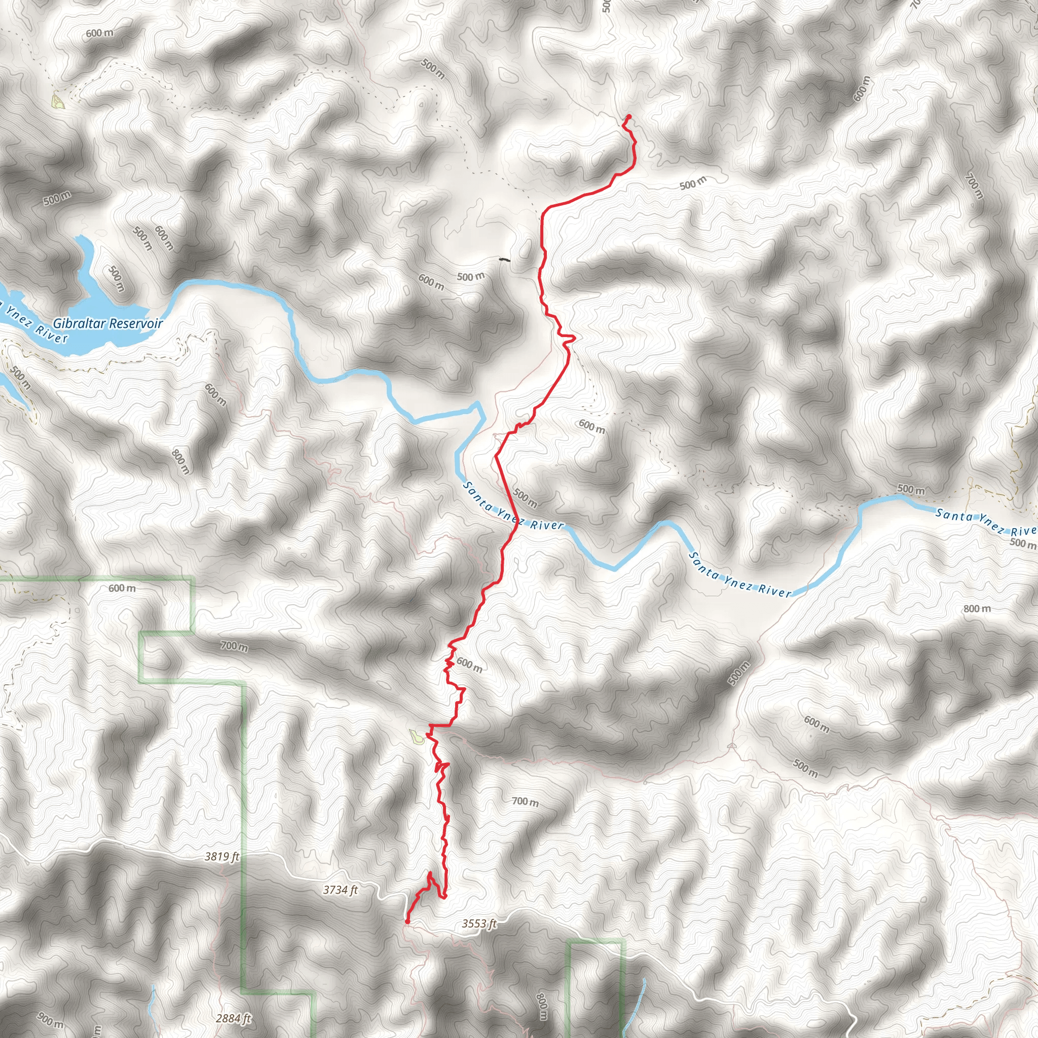 Mono Alamar Trail via Cold Spring Saddle mobile static map