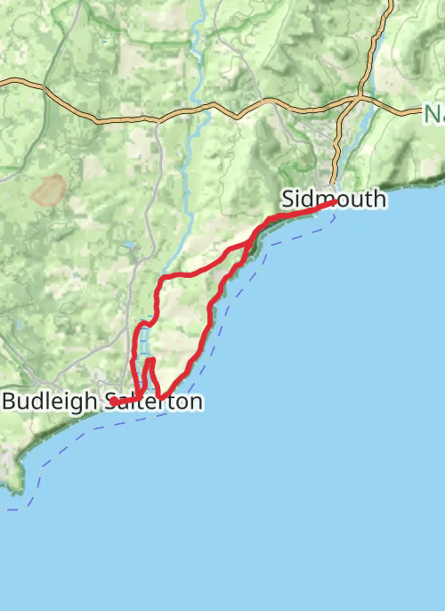Home to sidmouth and back mobile static map
