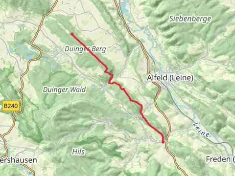 Delligsen to Duinger Berg via Kikedal, Babenstein and Kansteinweg
