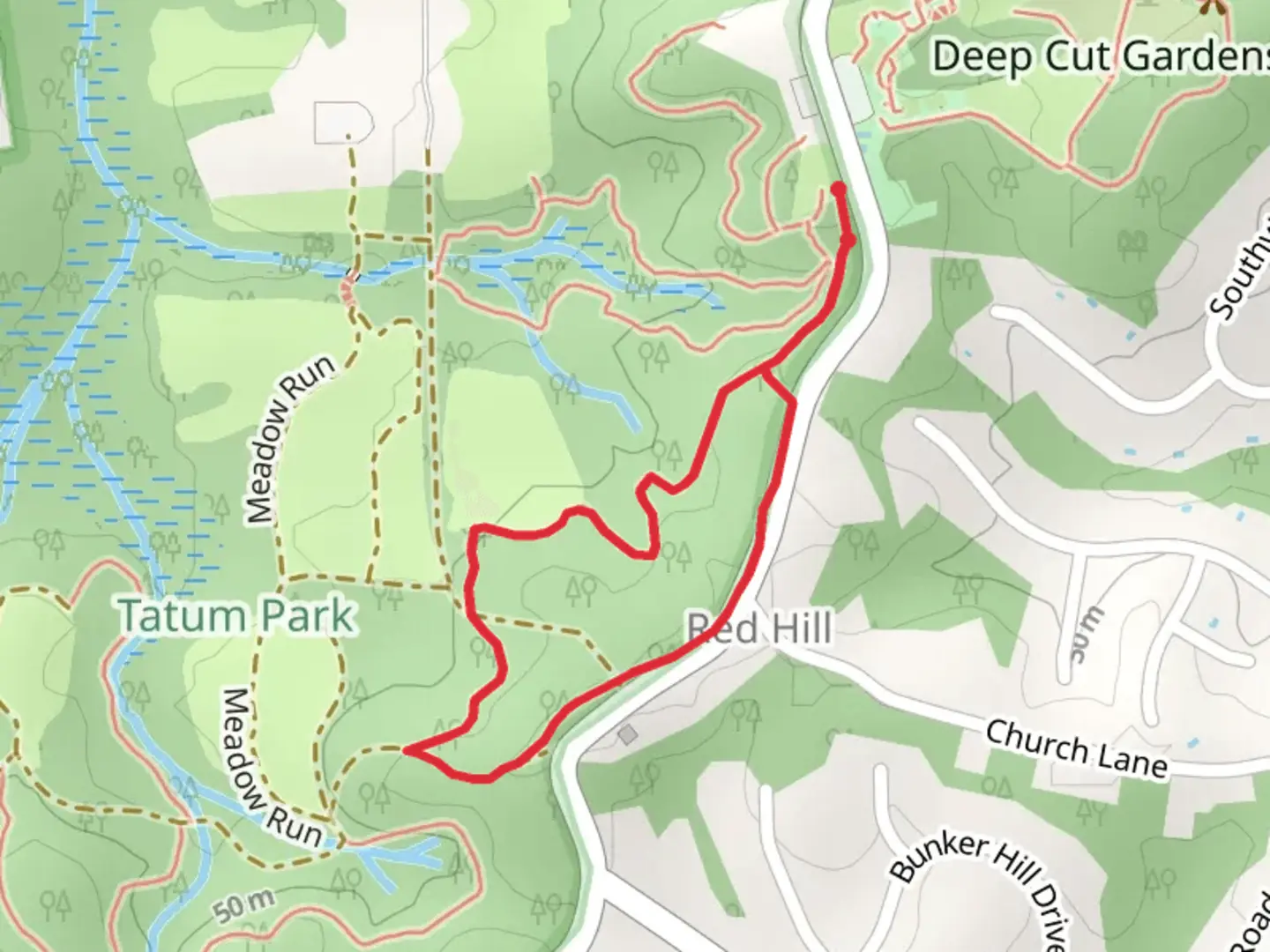 An image depicting the trail Indian Springs Loop and its surrounding area.