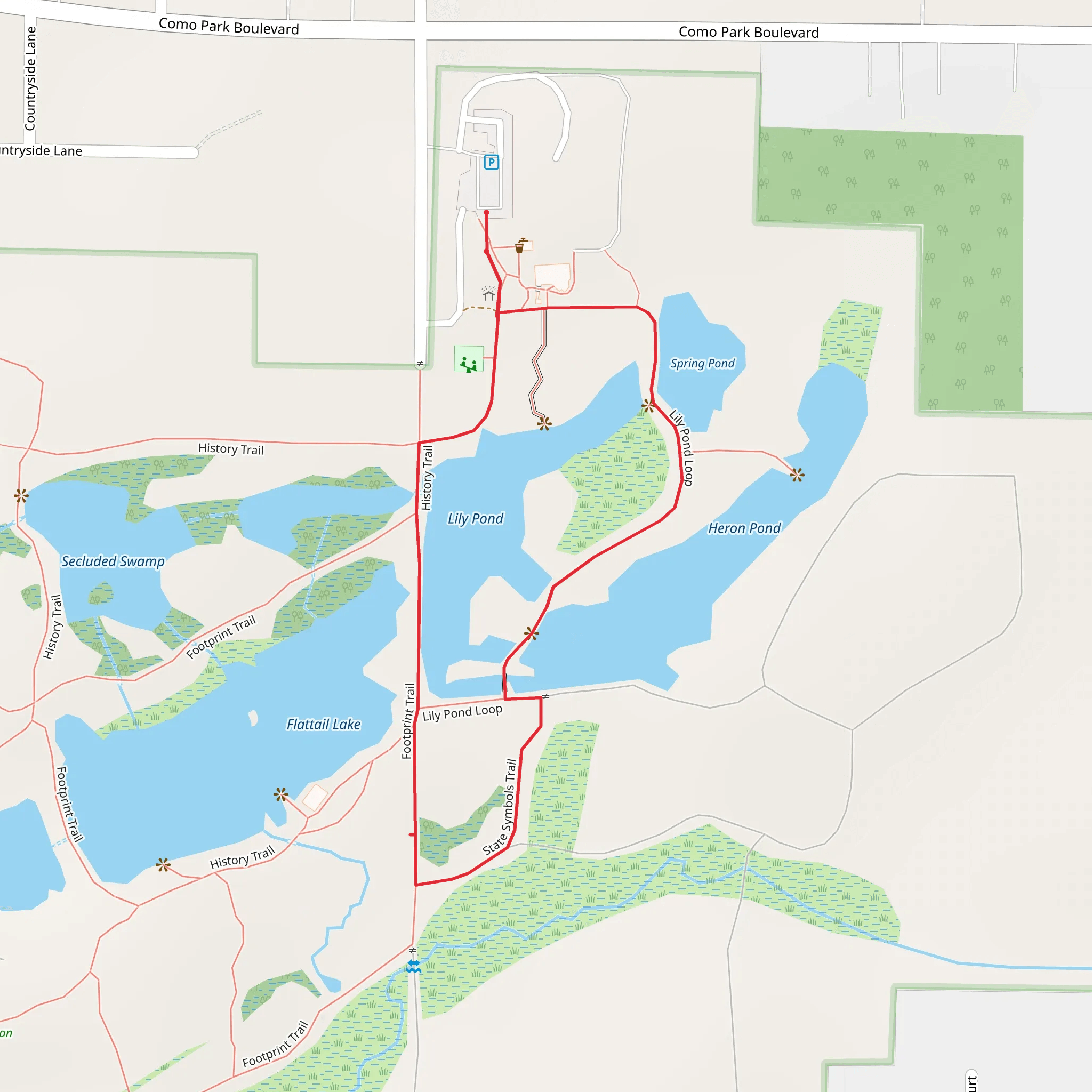Lily Pond and State Symbols Trail Loop mobile static map