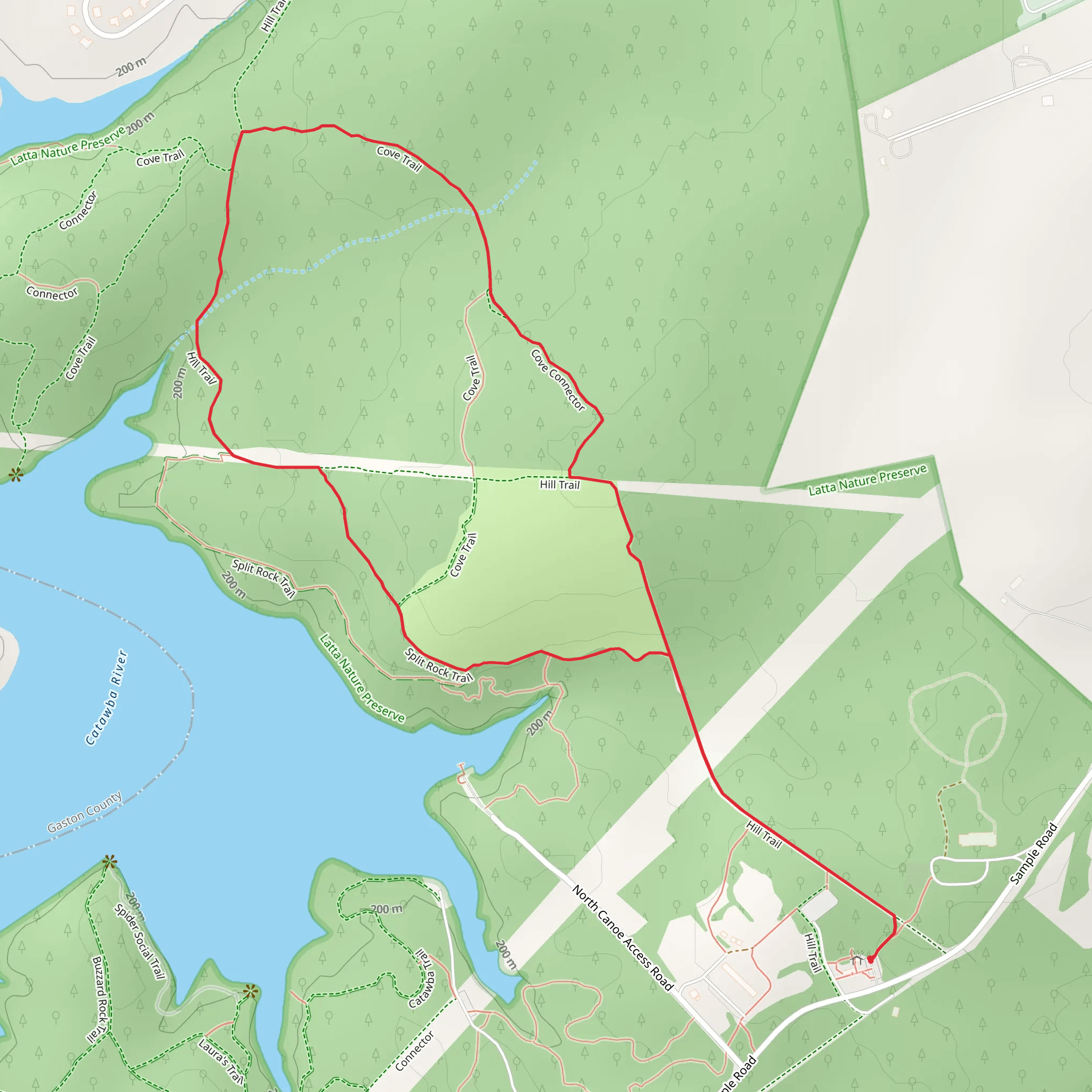 Hill Trail, Cove Trail and Split Rock Loop Trail mobile static map