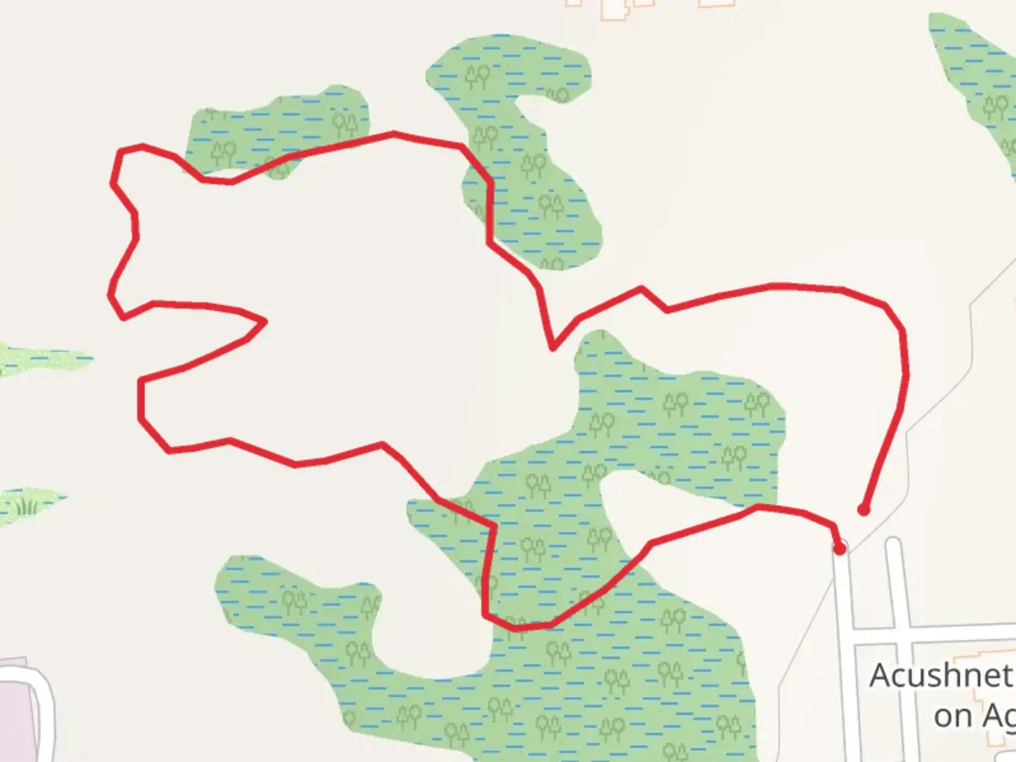 An image depicting the trail South Main Street Loop and its surrounding area.
