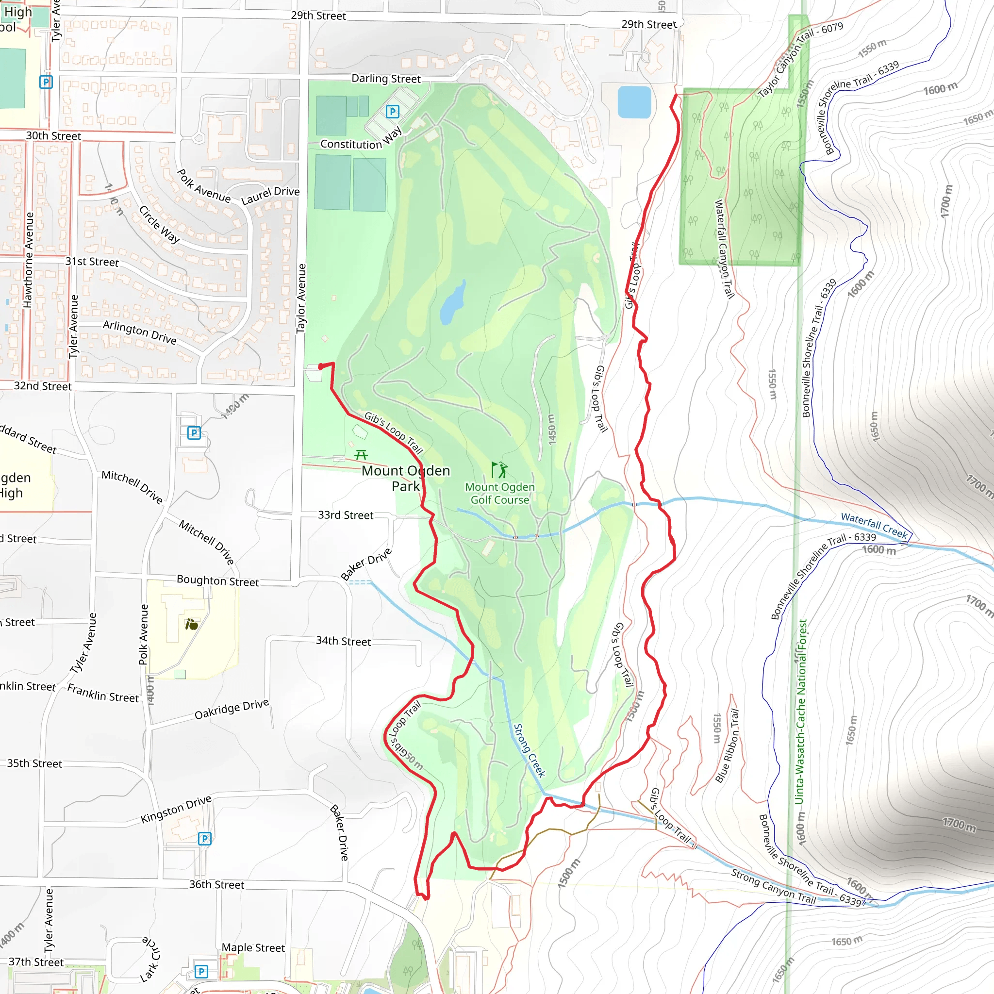 Gib's Trail mobile static map